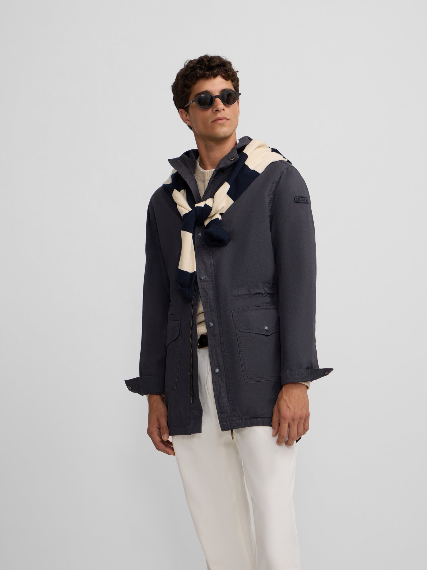 Parka casual azul marino