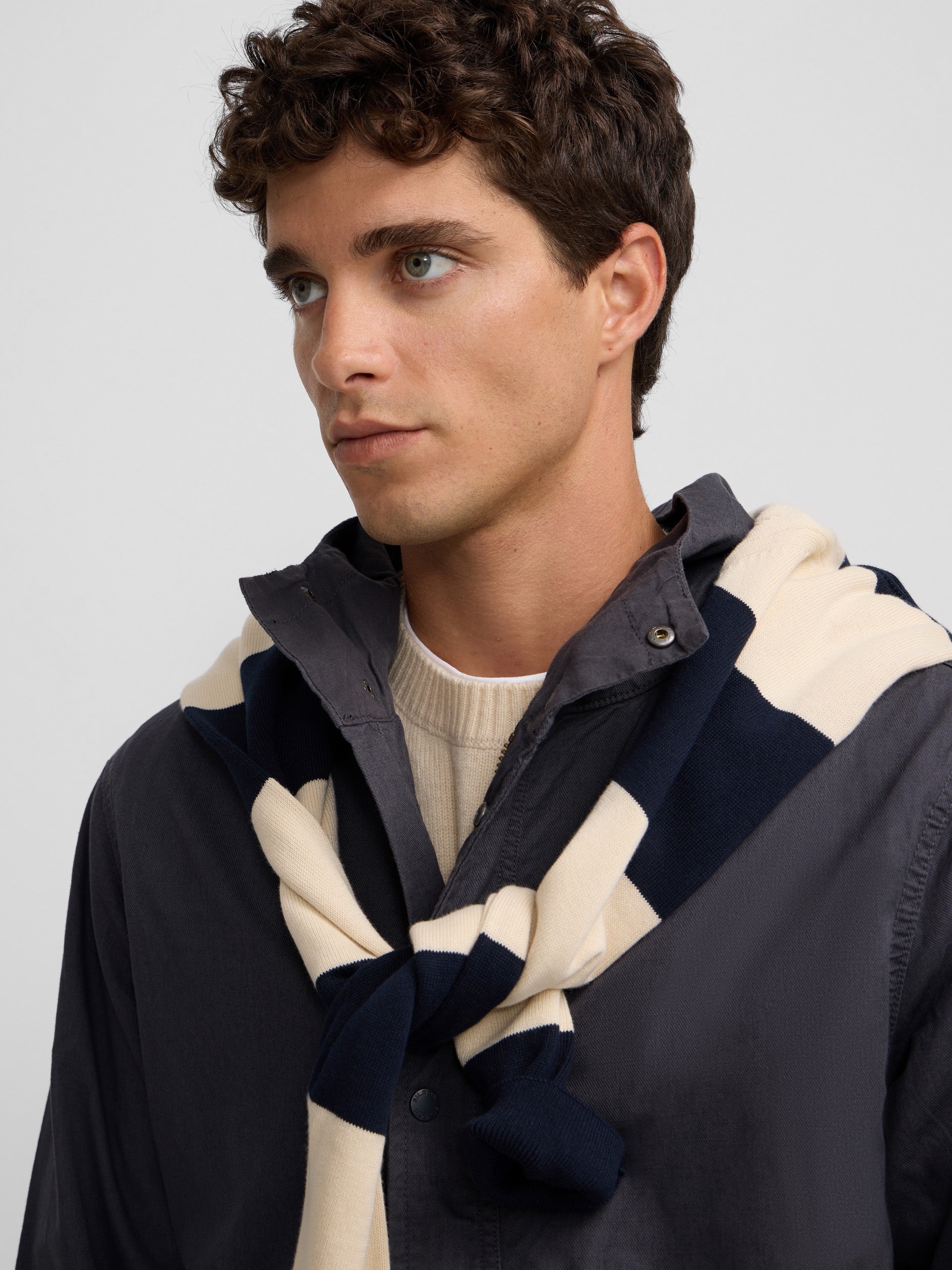 Parka casual azul marino