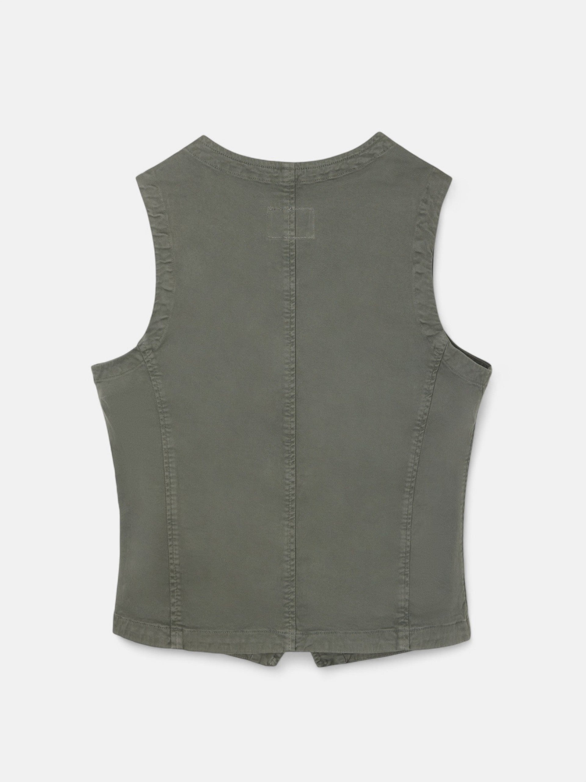 Green multi-pocket vest
