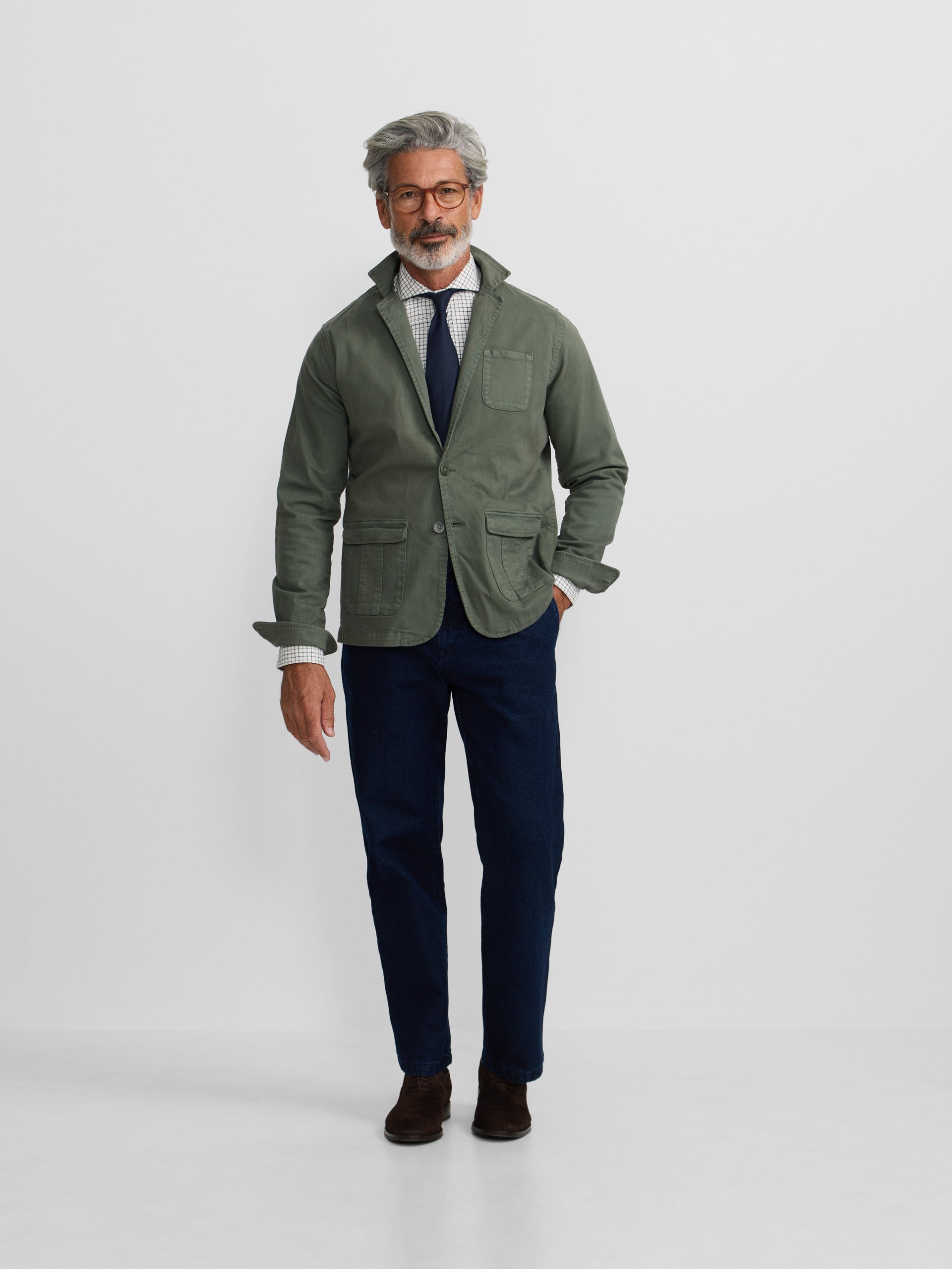 Casual green semi-blazer