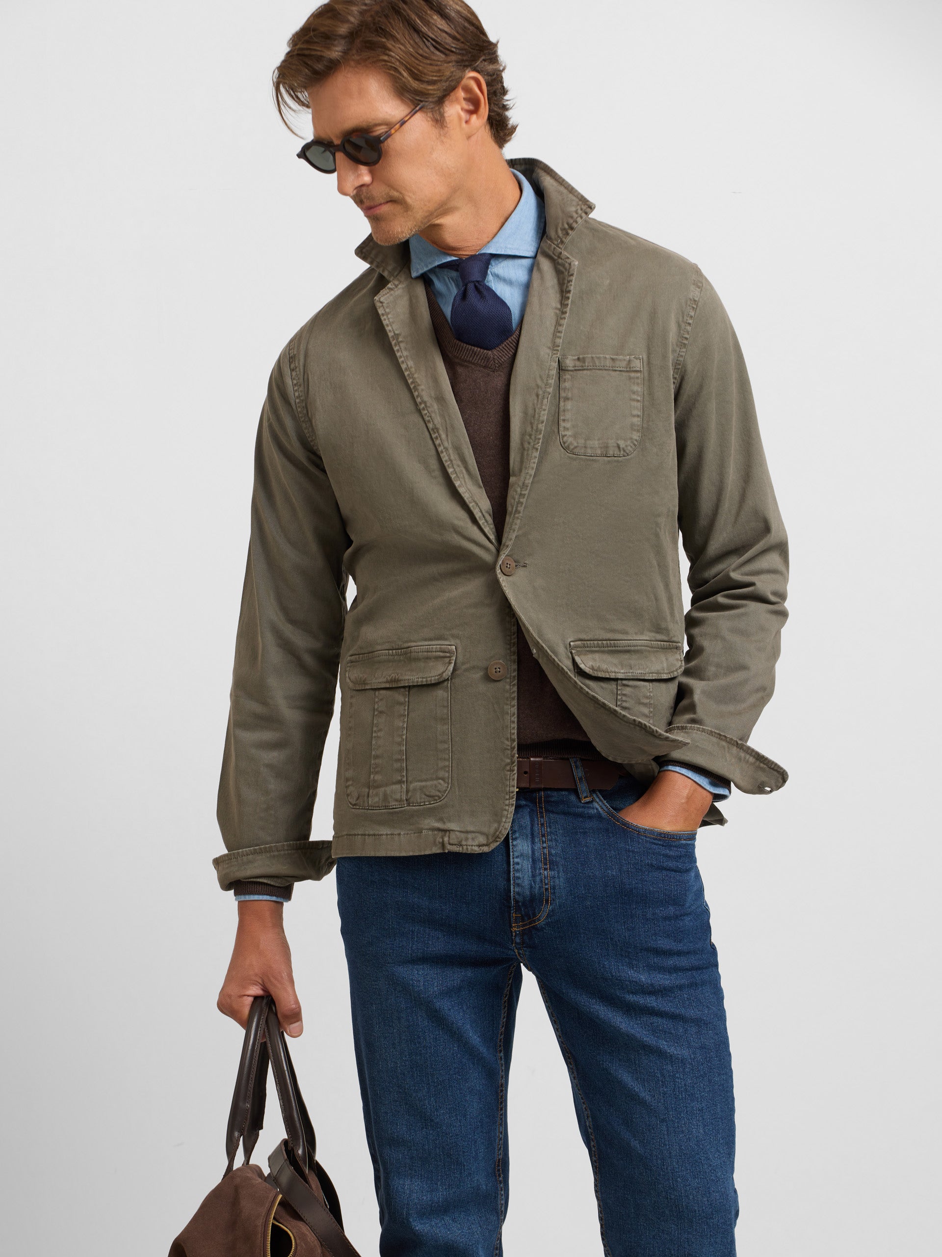 Medium gray casual semi-blazer