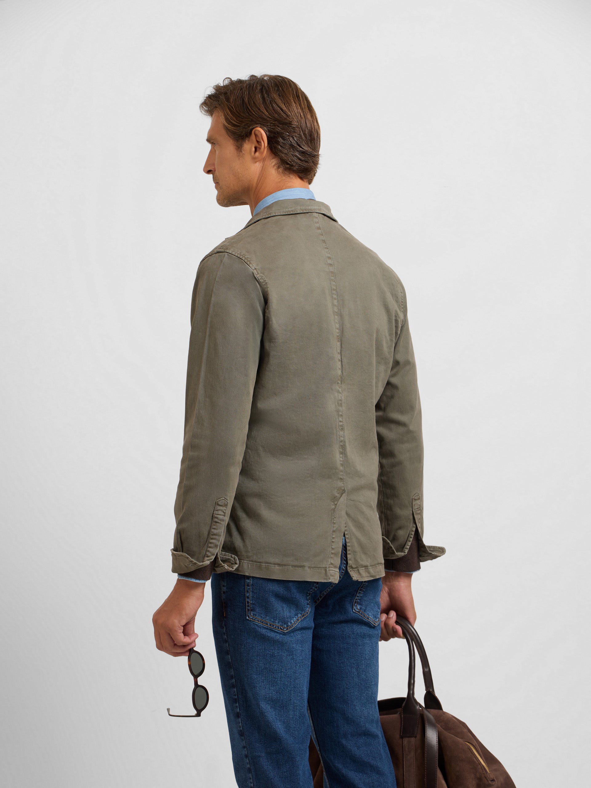 Medium gray casual semi-blazer