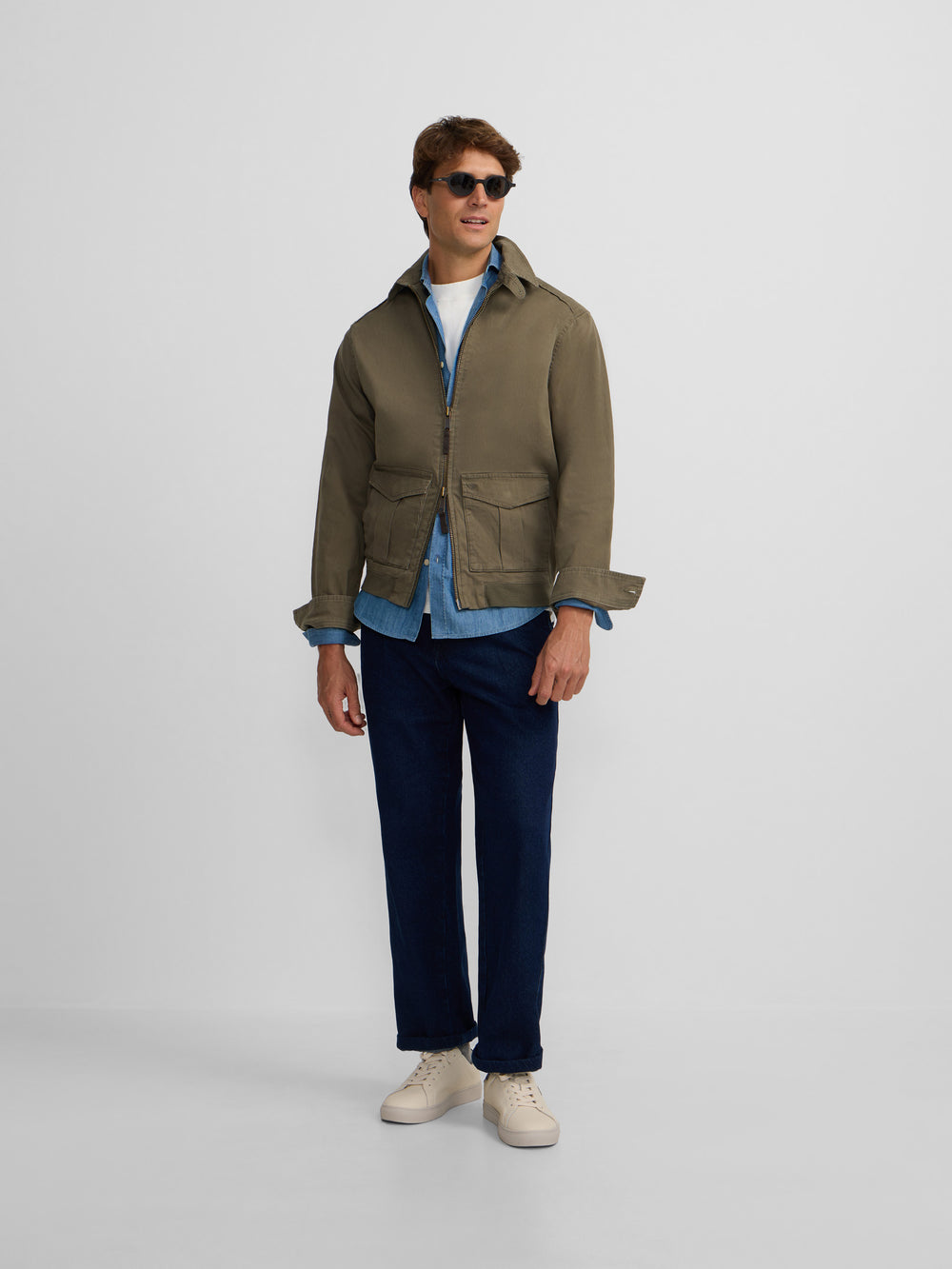 Cazadora garment dye khaki