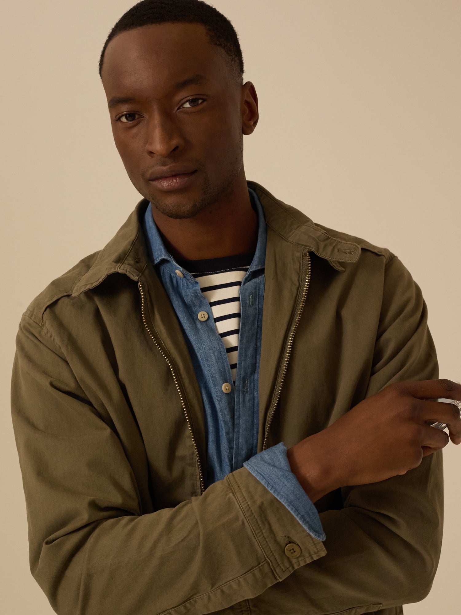 Veste kaki teinte en pièce