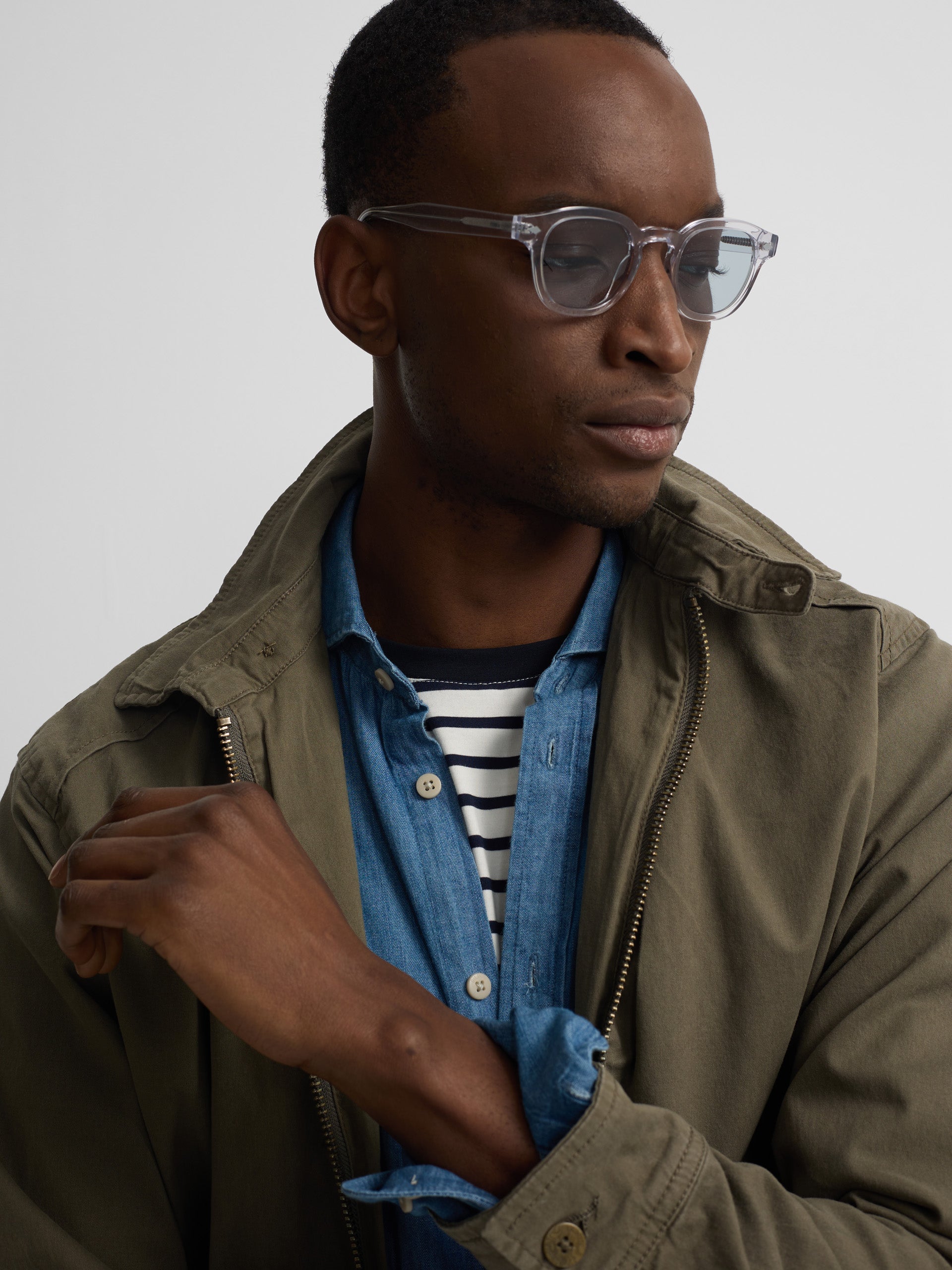 Garment dye khaki jacket