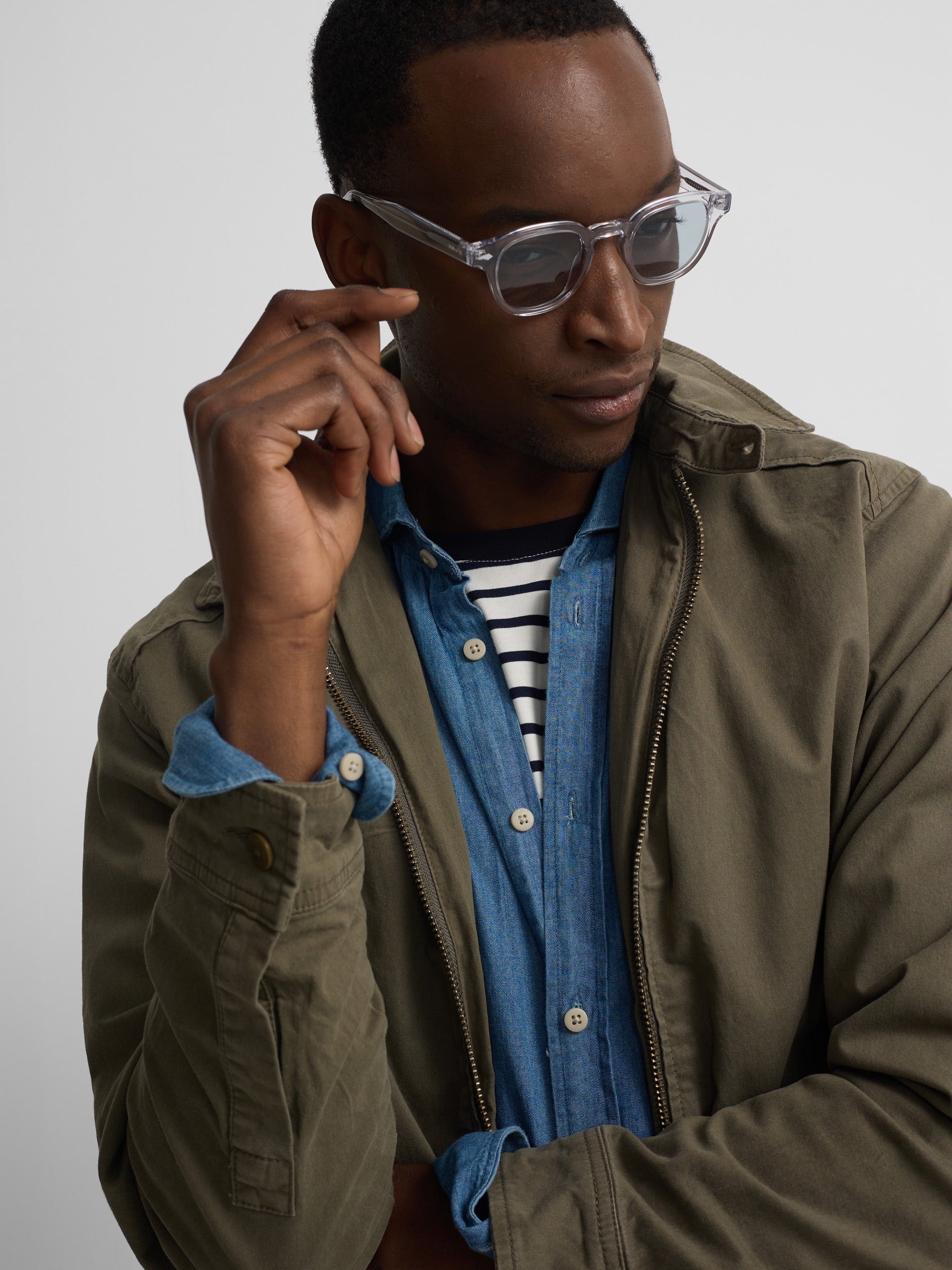 Garment dye khaki jacket