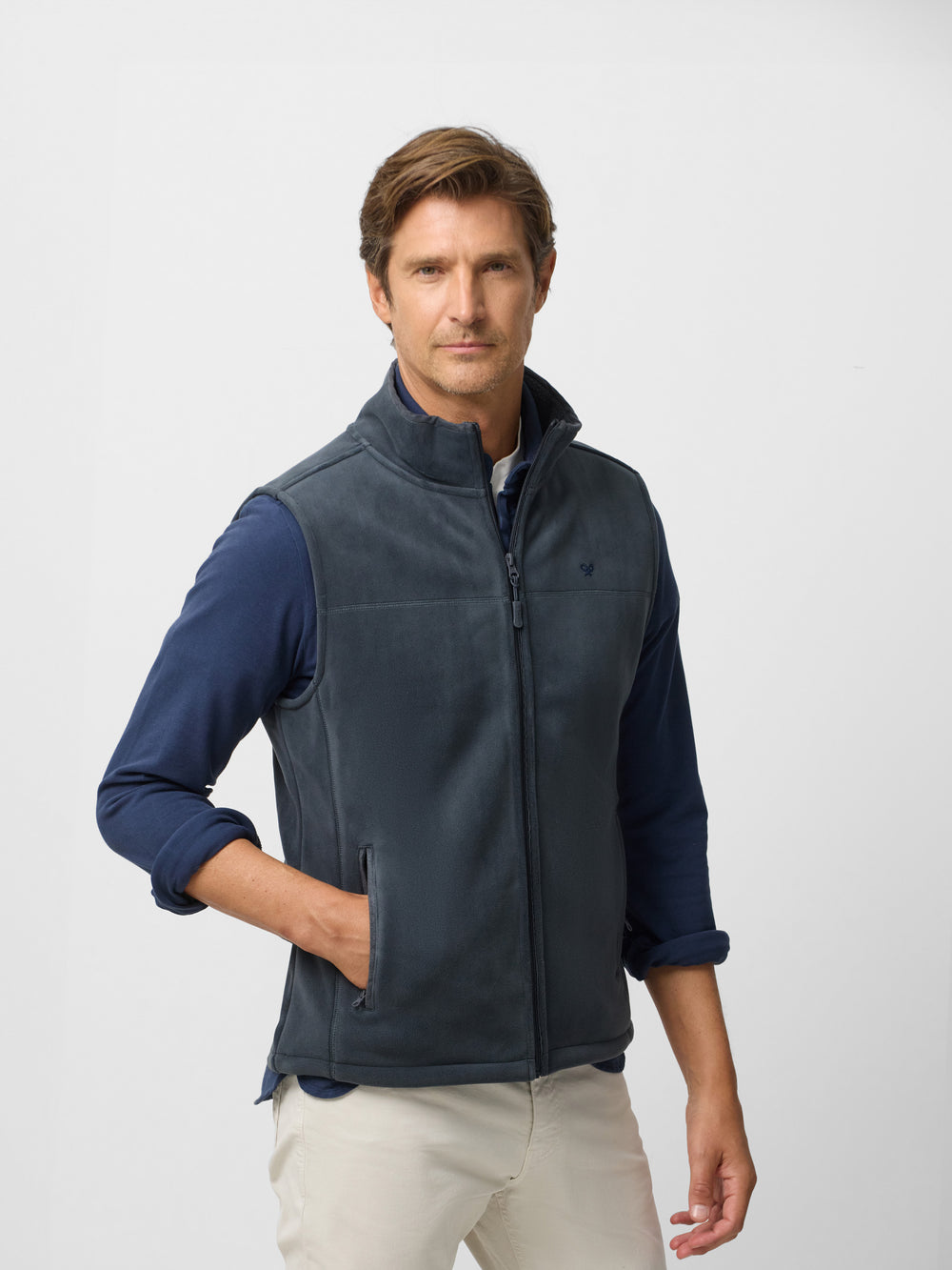 Chaleco polar clasico gris