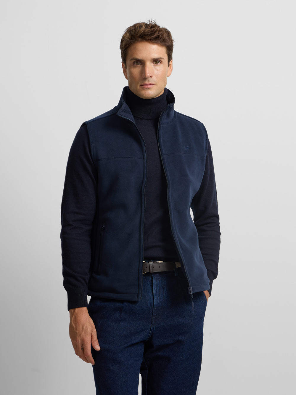 Chaleco polar clasico azul marino