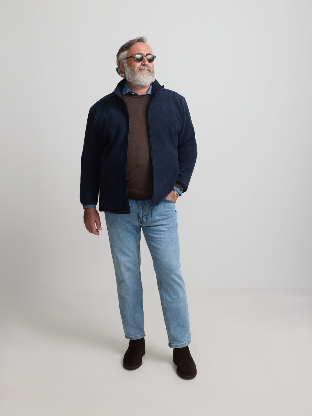 Forro polar clasico azul marino