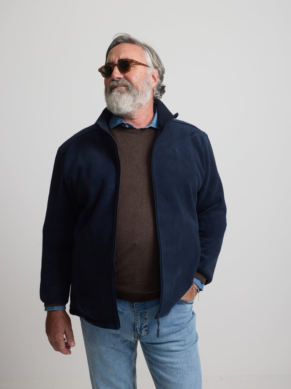 Forro polar clasico azul marino