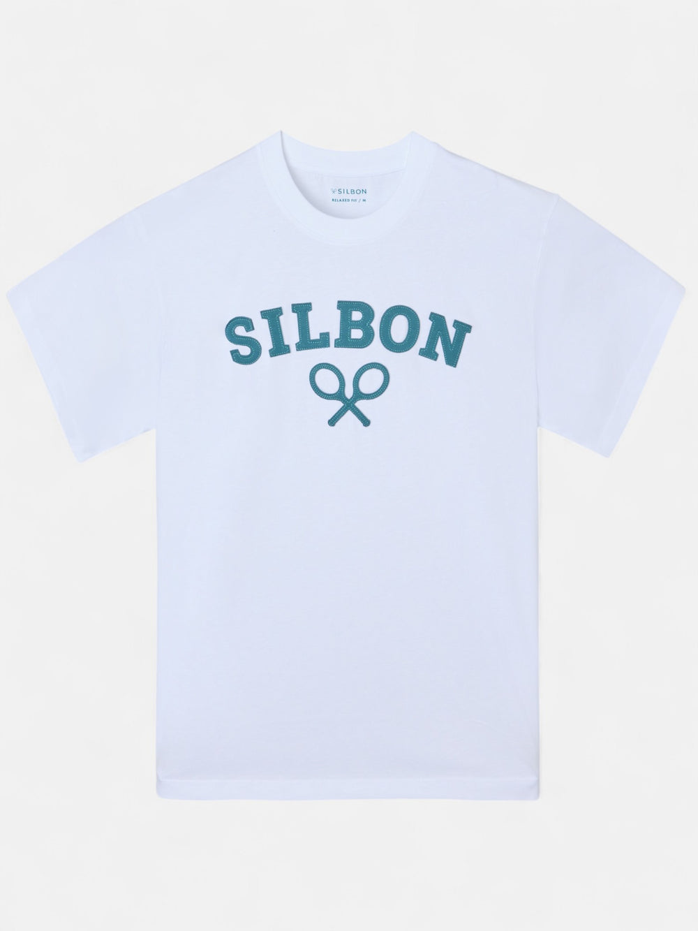 Camiseta relaxed fit raqueta media blanca