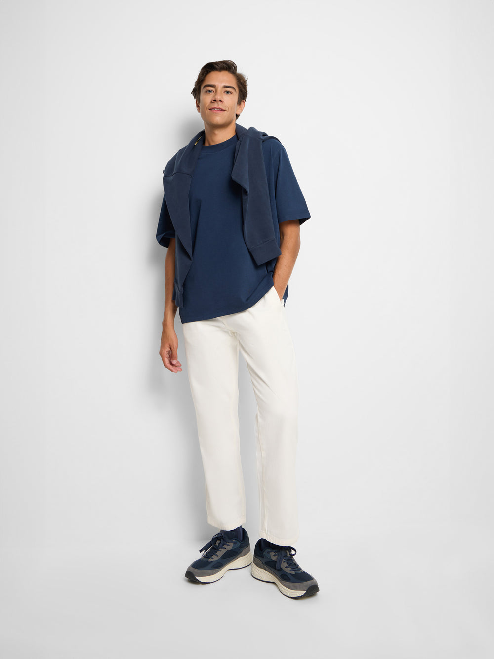 Special fit two rackets navy blue t-shirt