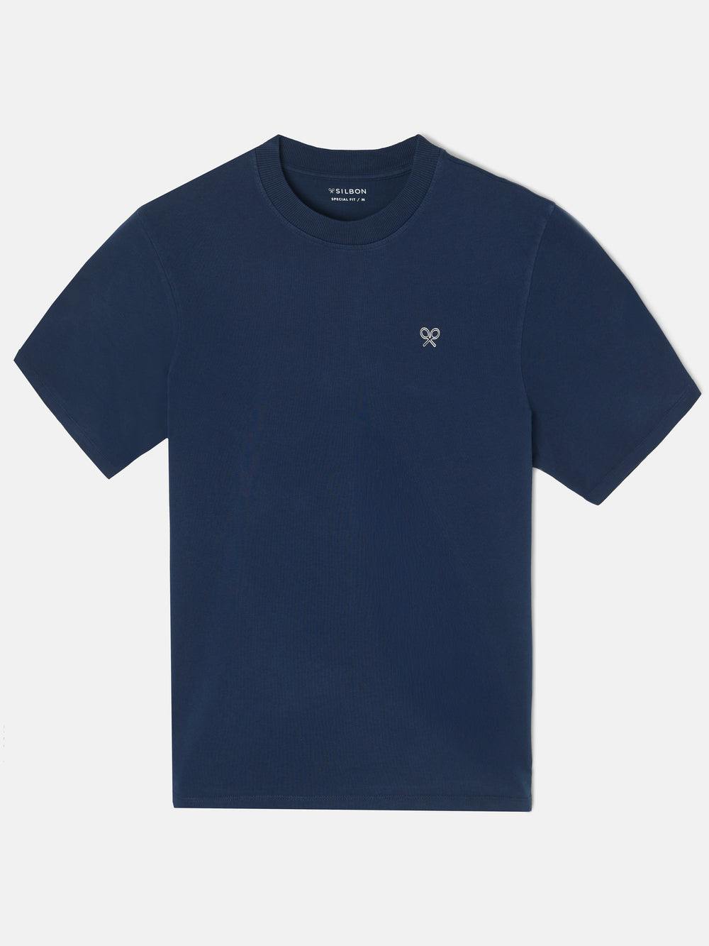 Special fit two rackets navy blue t-shirt