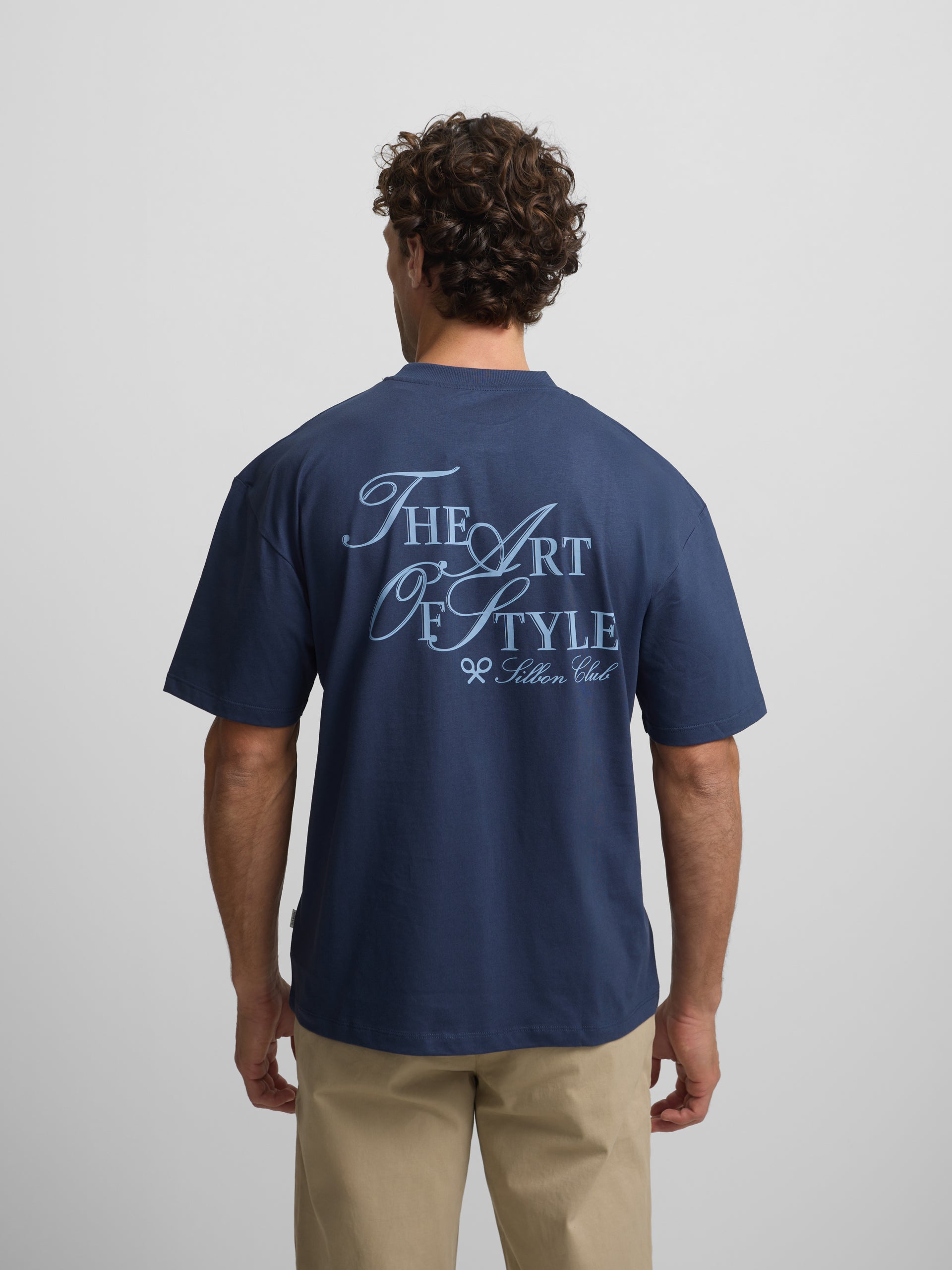 Camiseta relaxed fit art style azul marino