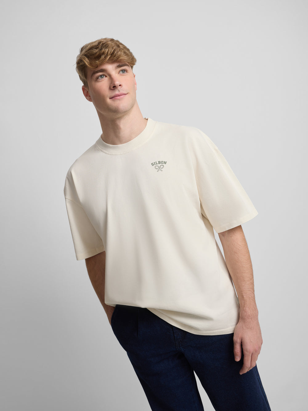 Camiseta relaxed fit soldiers crema