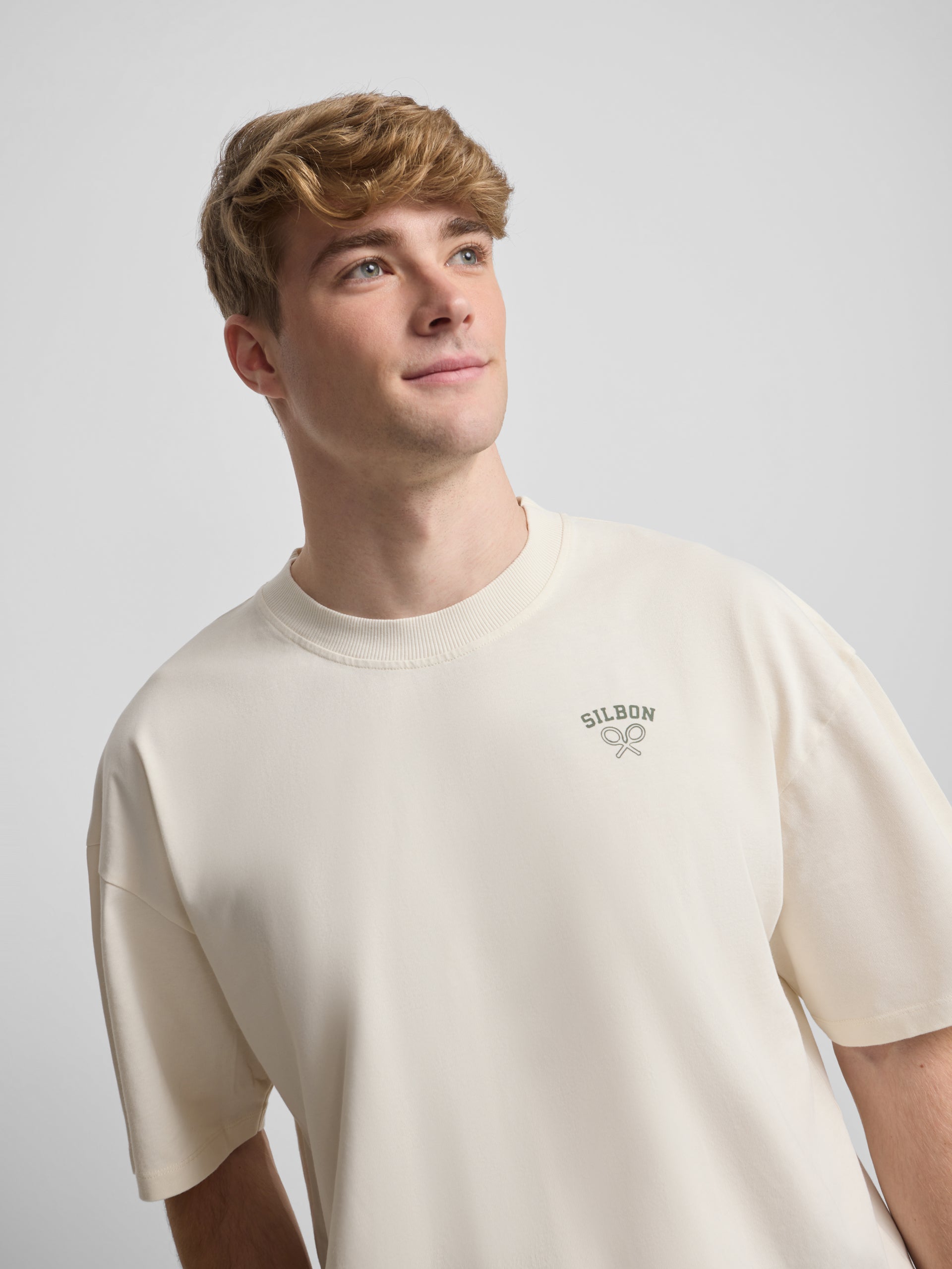 Camiseta relaxed fit soldiers crema