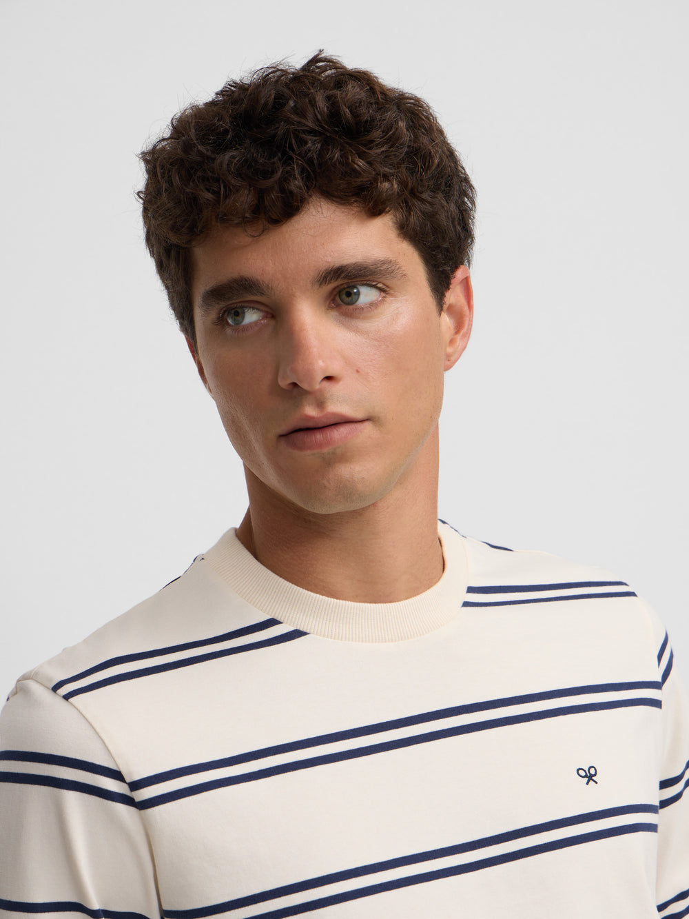 Camiseta manga larga rayas azul marino