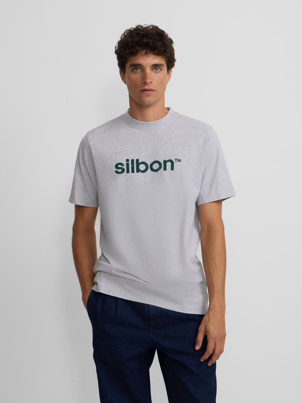 Camiseta silbon flock cinzenta