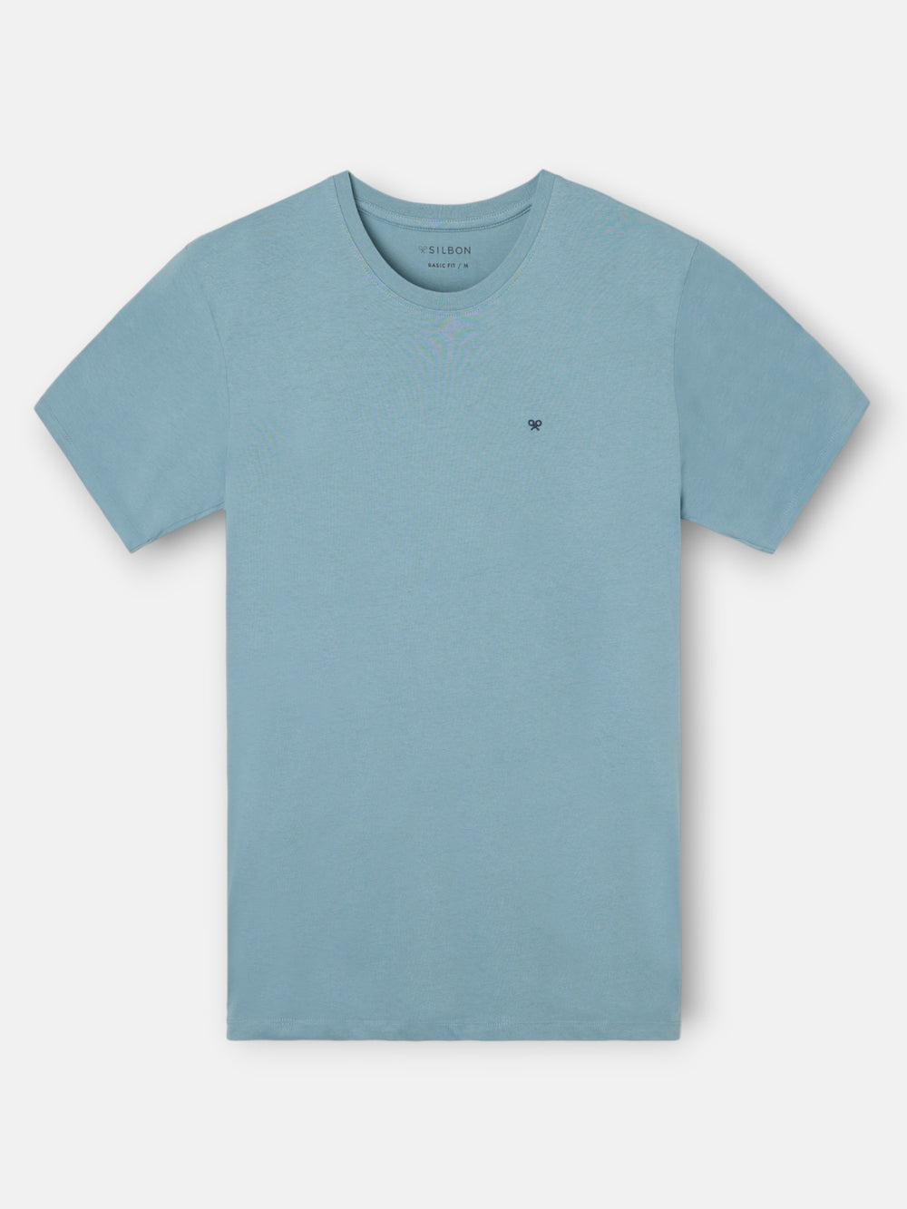 Camiseta silbon minilogo azul indigo