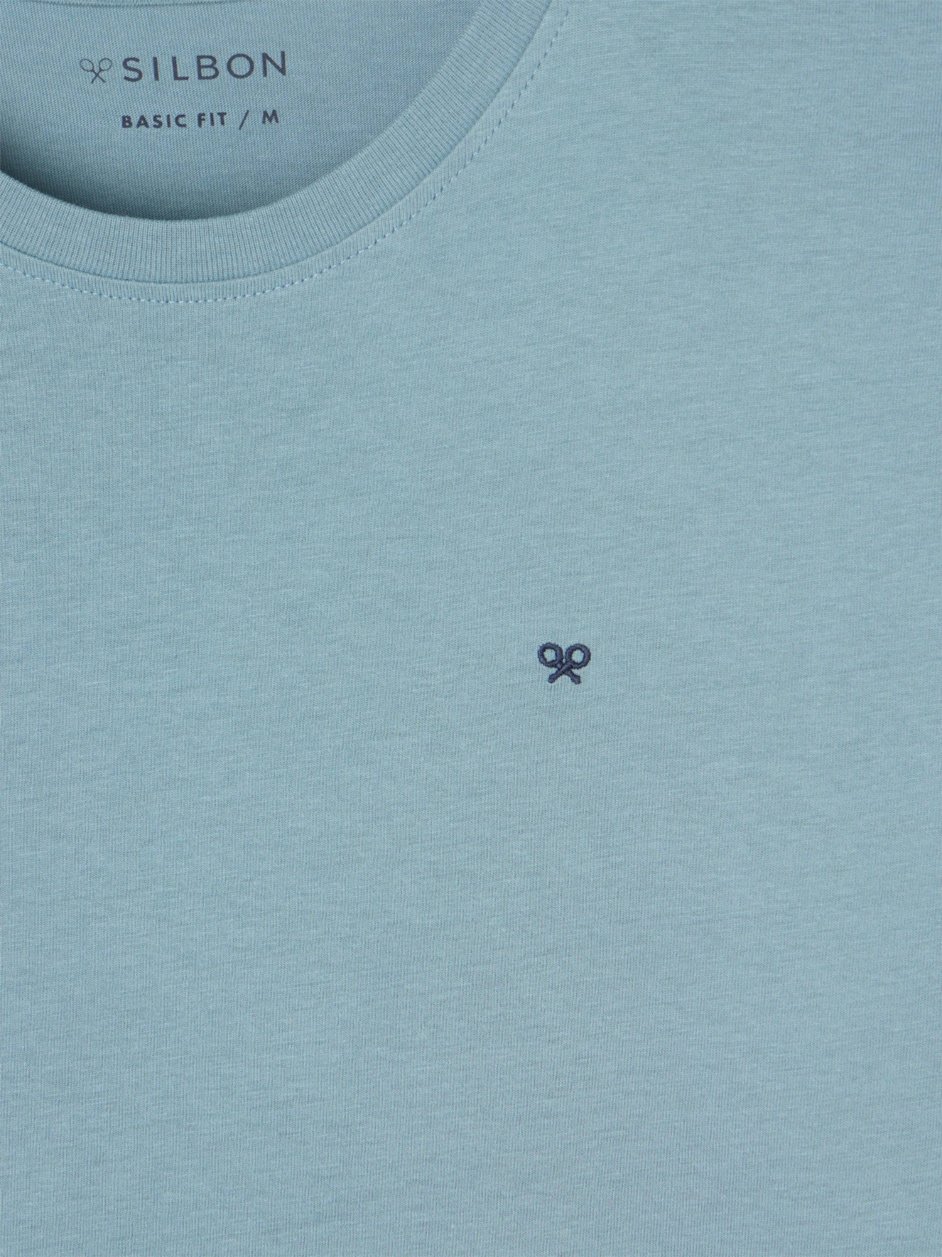 Indigo blue mini logo silbon t-shirt