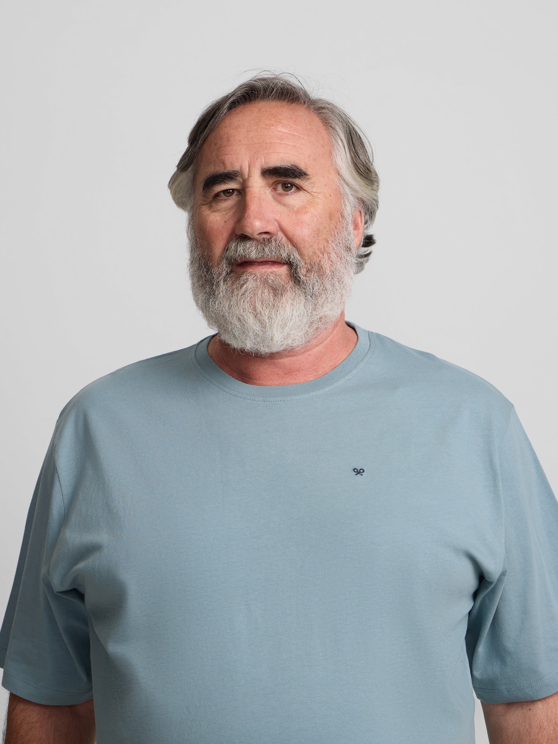 Indigo blue mini logo silbon t-shirt