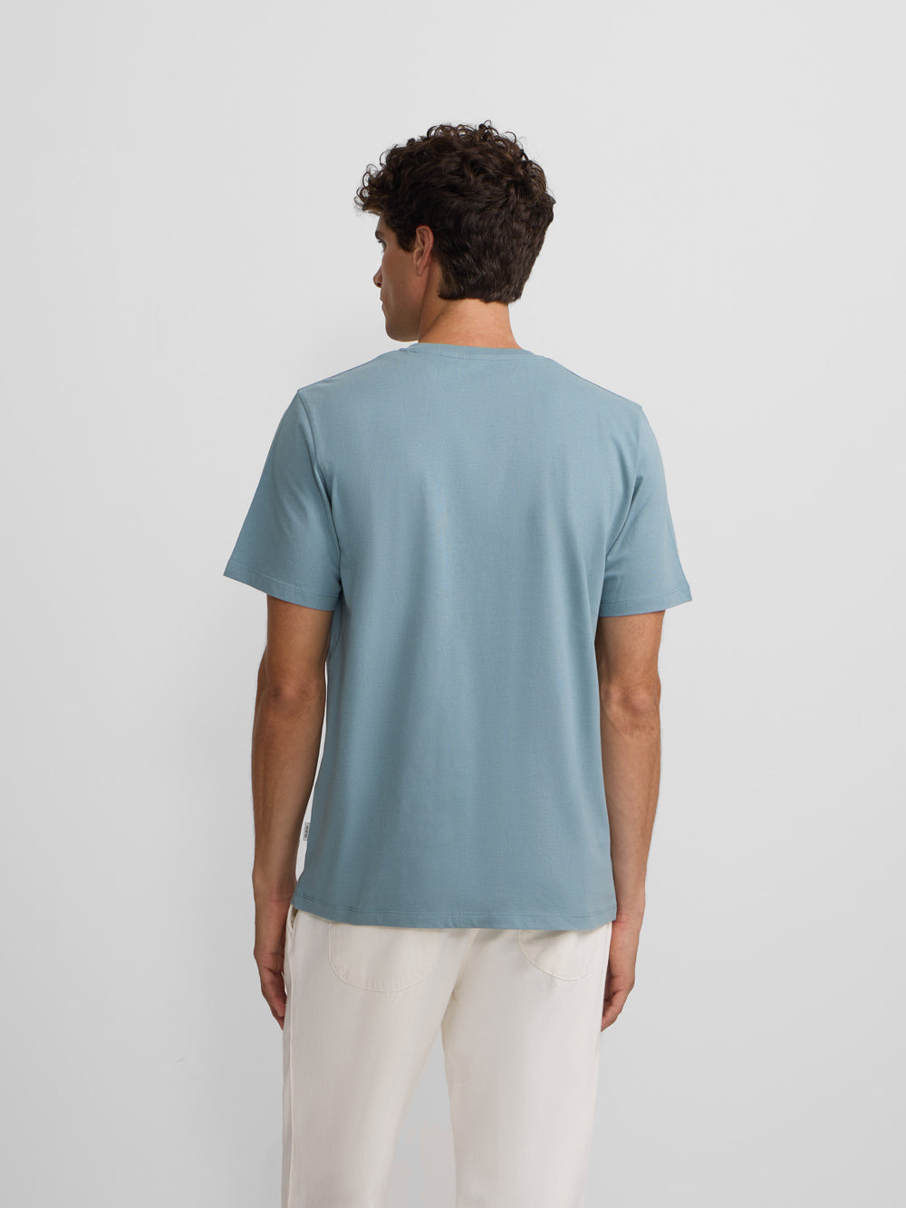 Camiseta silbon minilogo azul indigo