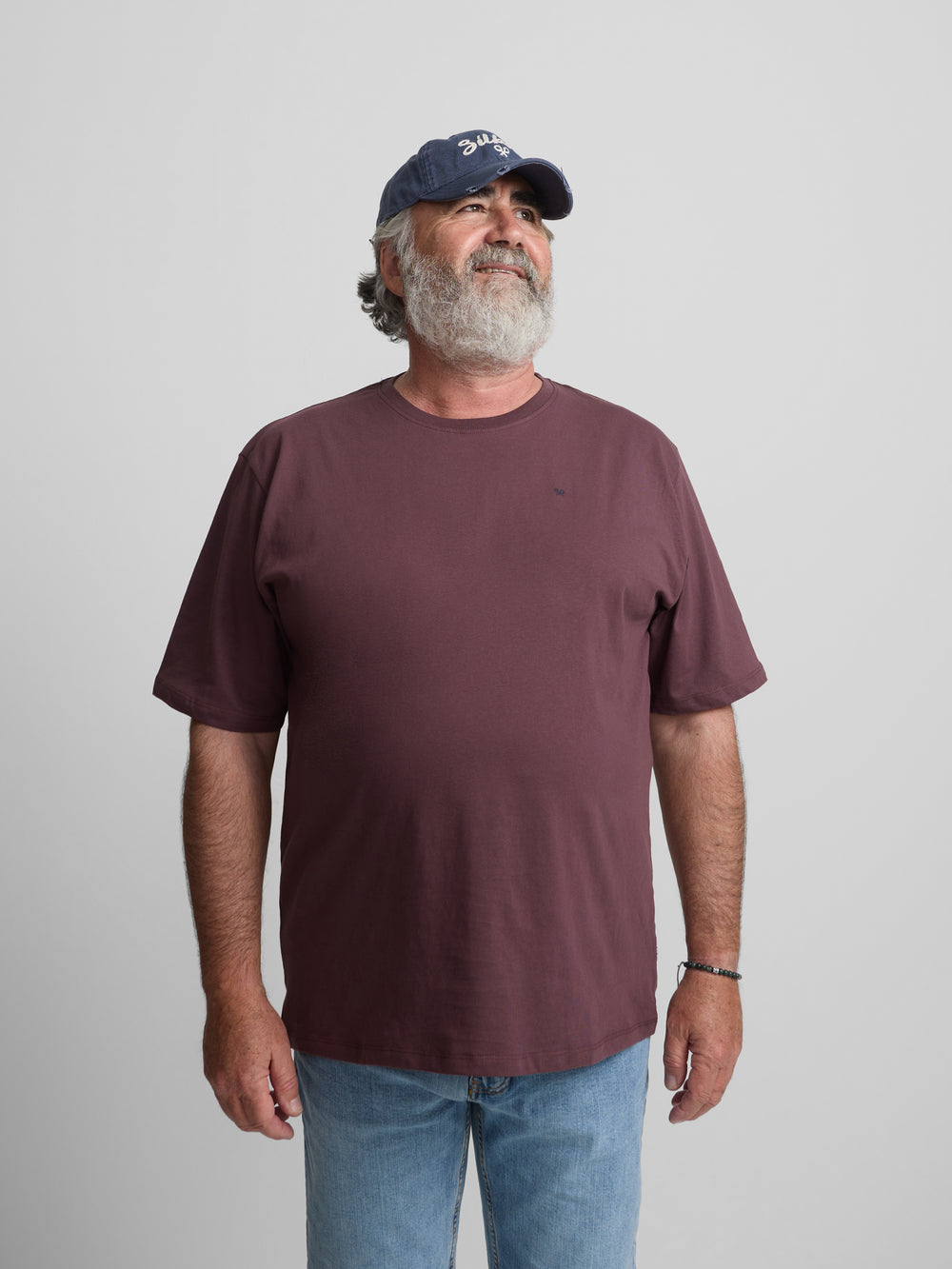 Camiseta silbon minilogo burdeos