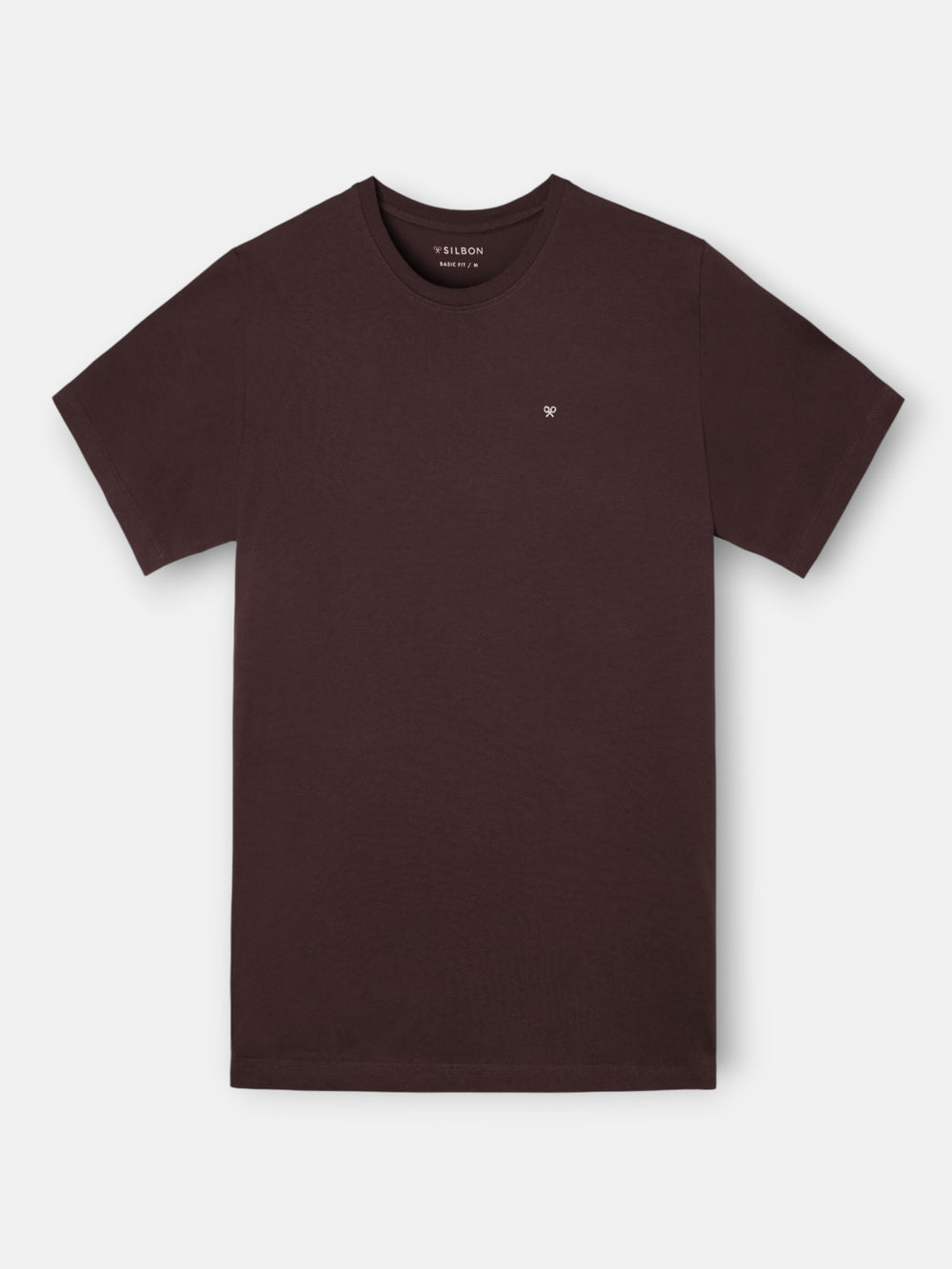 Camiseta silbon minilogo marron