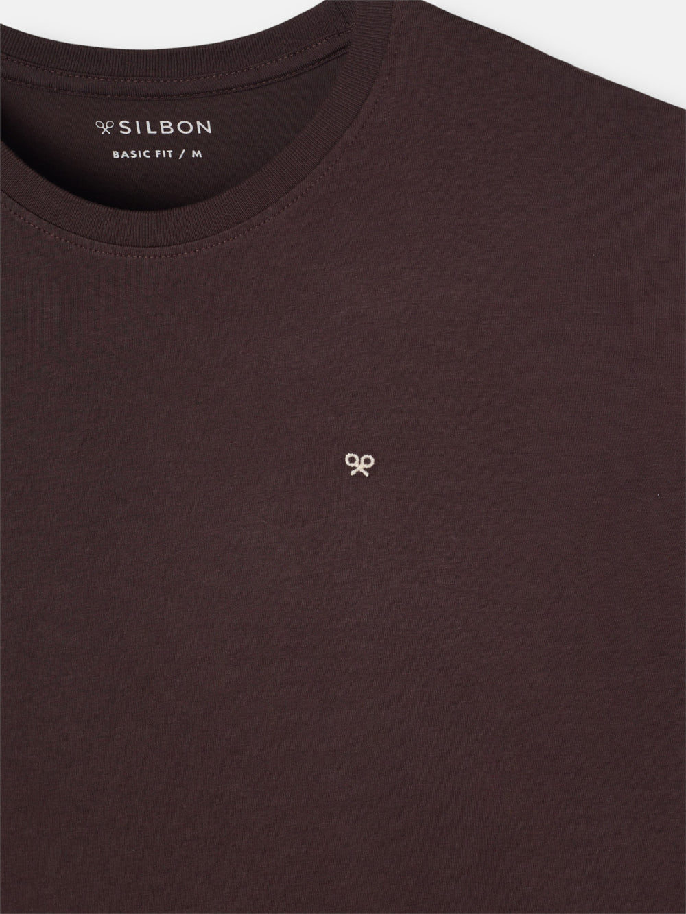 Camiseta silbon minilogo marron