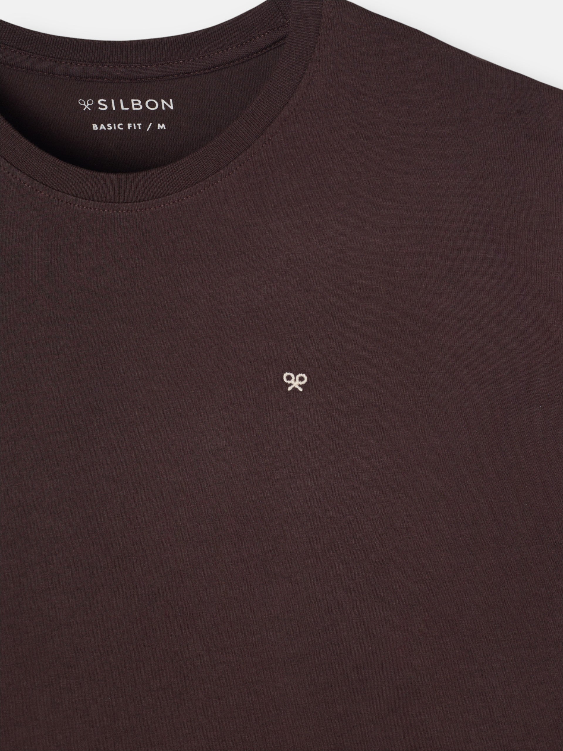 Camiseta silbon minilogo marron