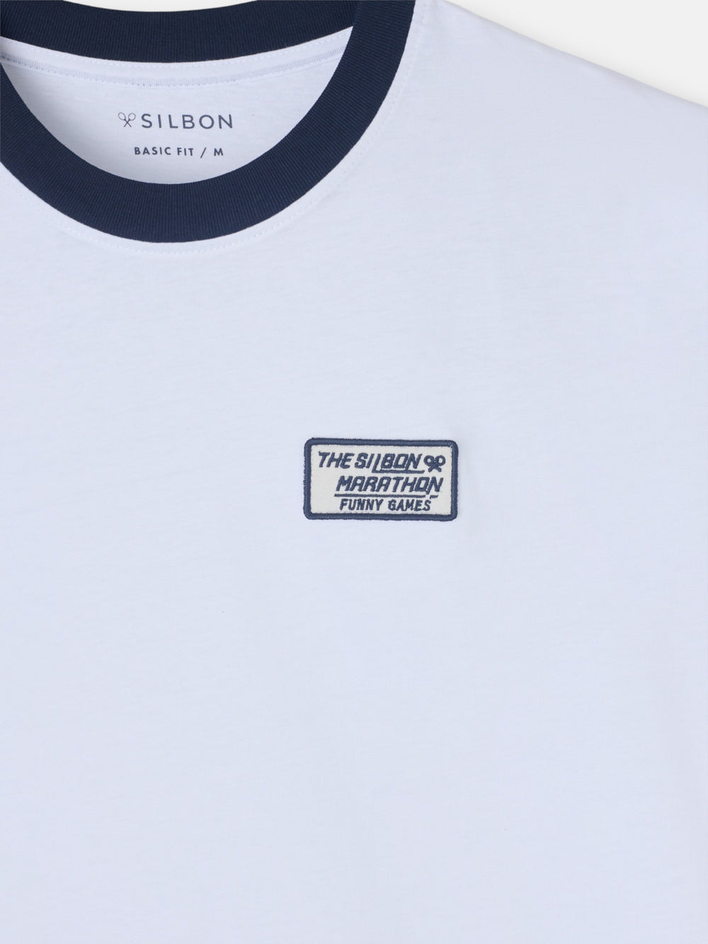 Camiseta silbon retro patch blanca