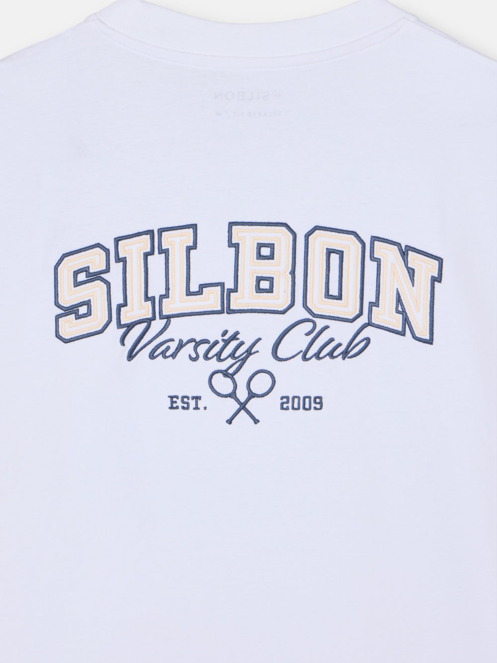 Relaxed fit sport college white T-shirt