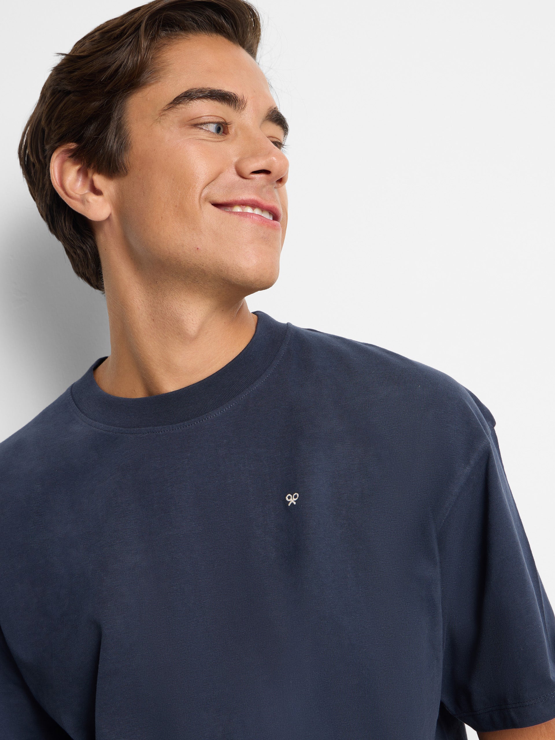 Relaxed fit sport college navy T-shirt