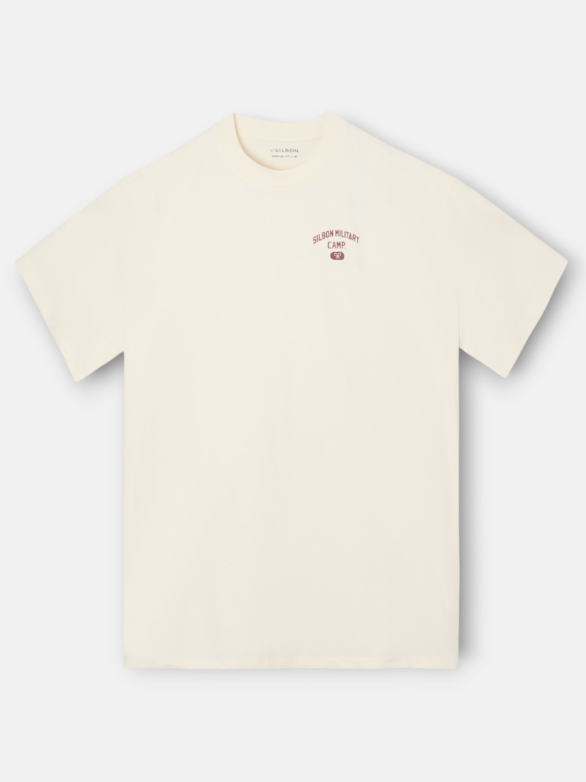 Special fit military camp cream t-shirt