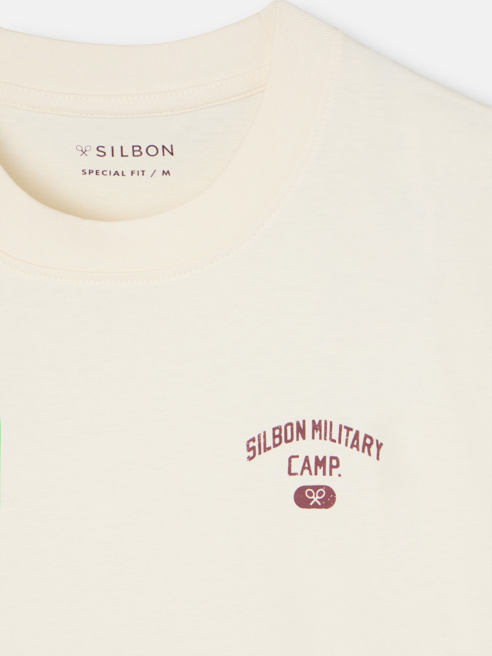 Special fit military camp cream t-shirt