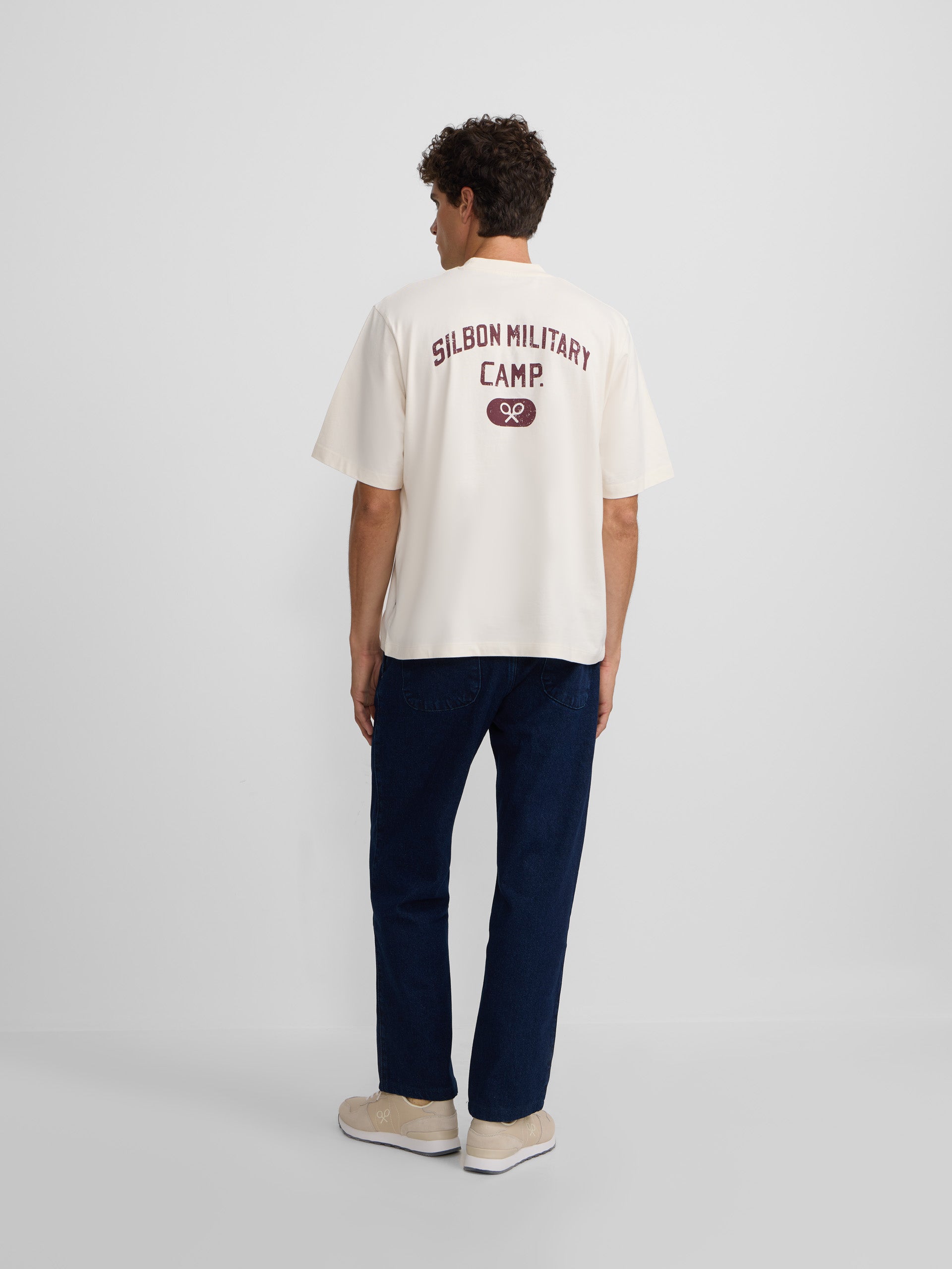 Special fit military camp cream t-shirt