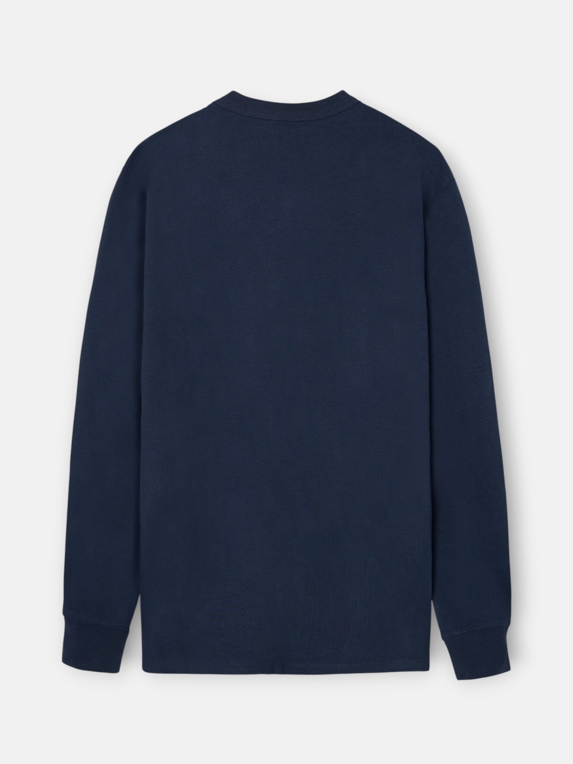 Camisola de manga comprida com bolso azul-marinho