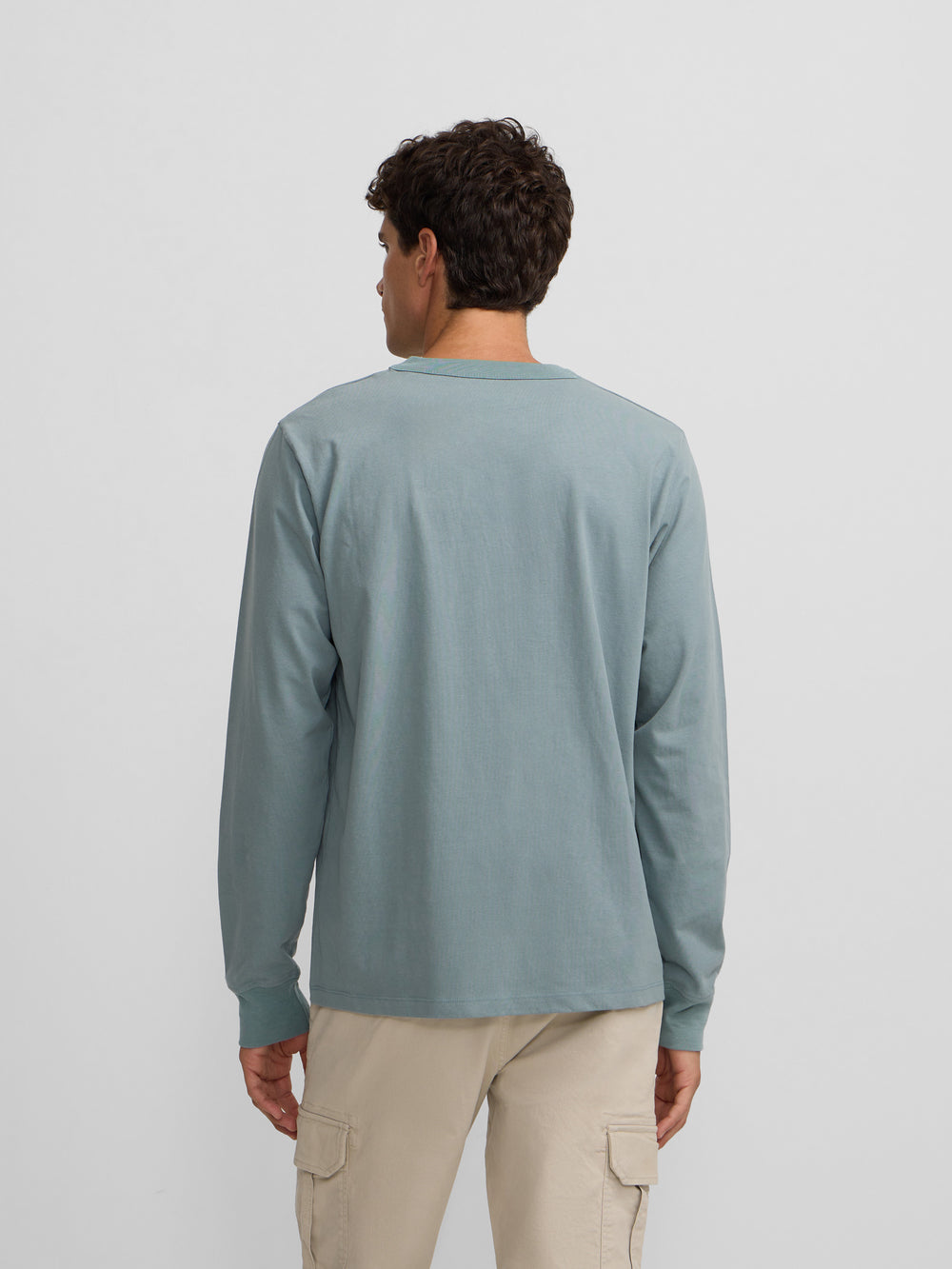 Camiseta manga larga bolsillo verde