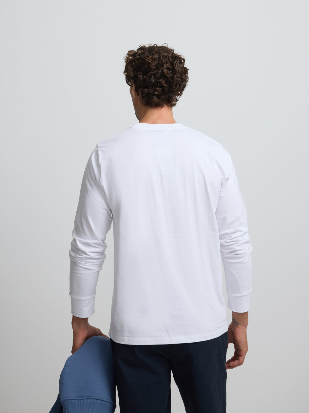 Camiseta manga larga minilogo blanca