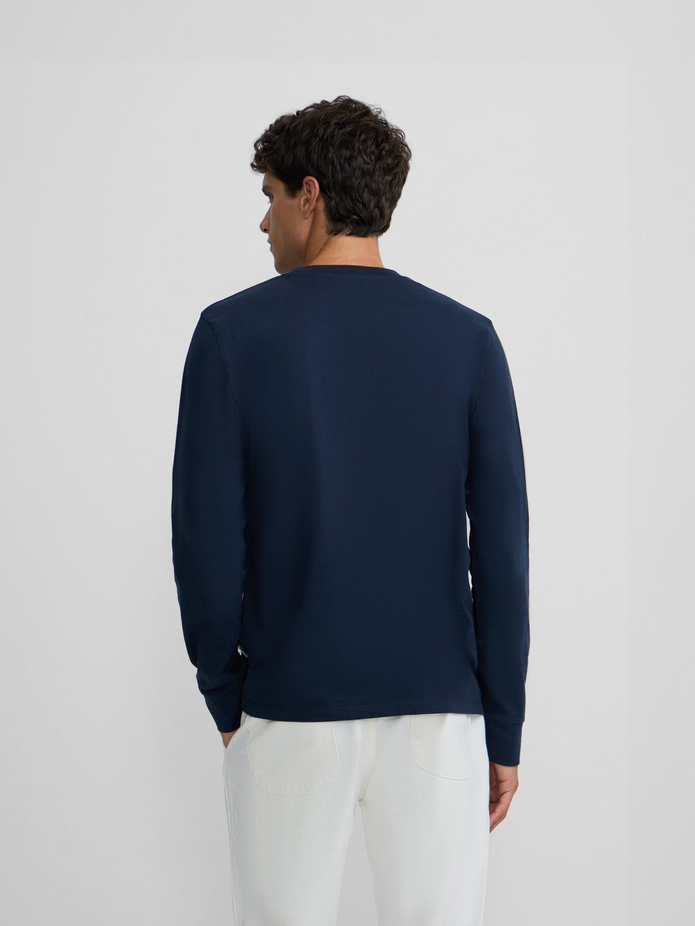 Camiseta manga larga minilogo azul marino