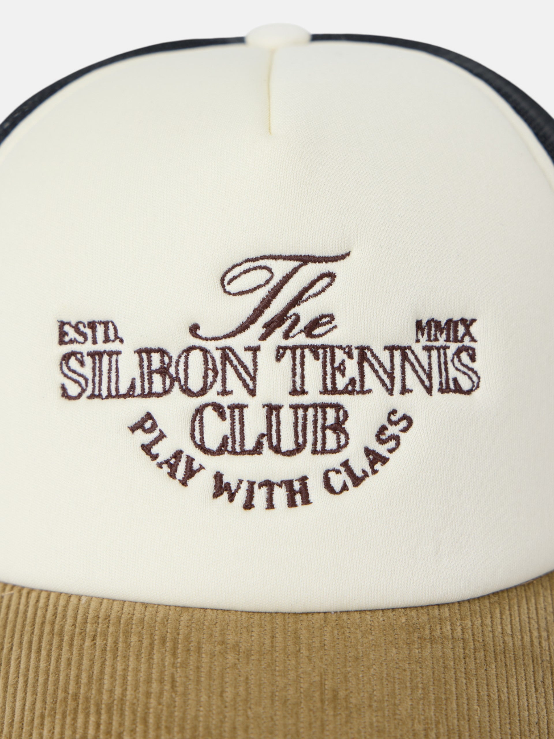 Tennis Club Corduroy Beige Trucker Cap