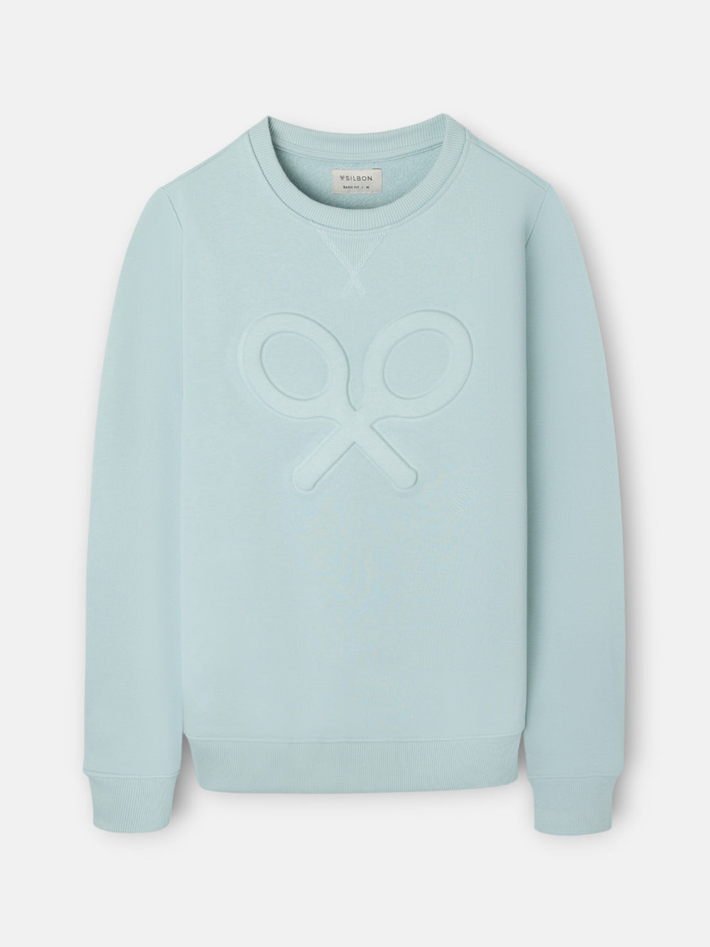 Sudadera clasica logo relieve verde agua