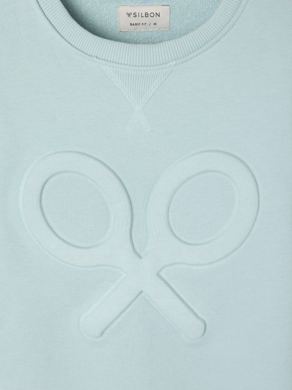 Sudadera clasica logo relieve verde agua
