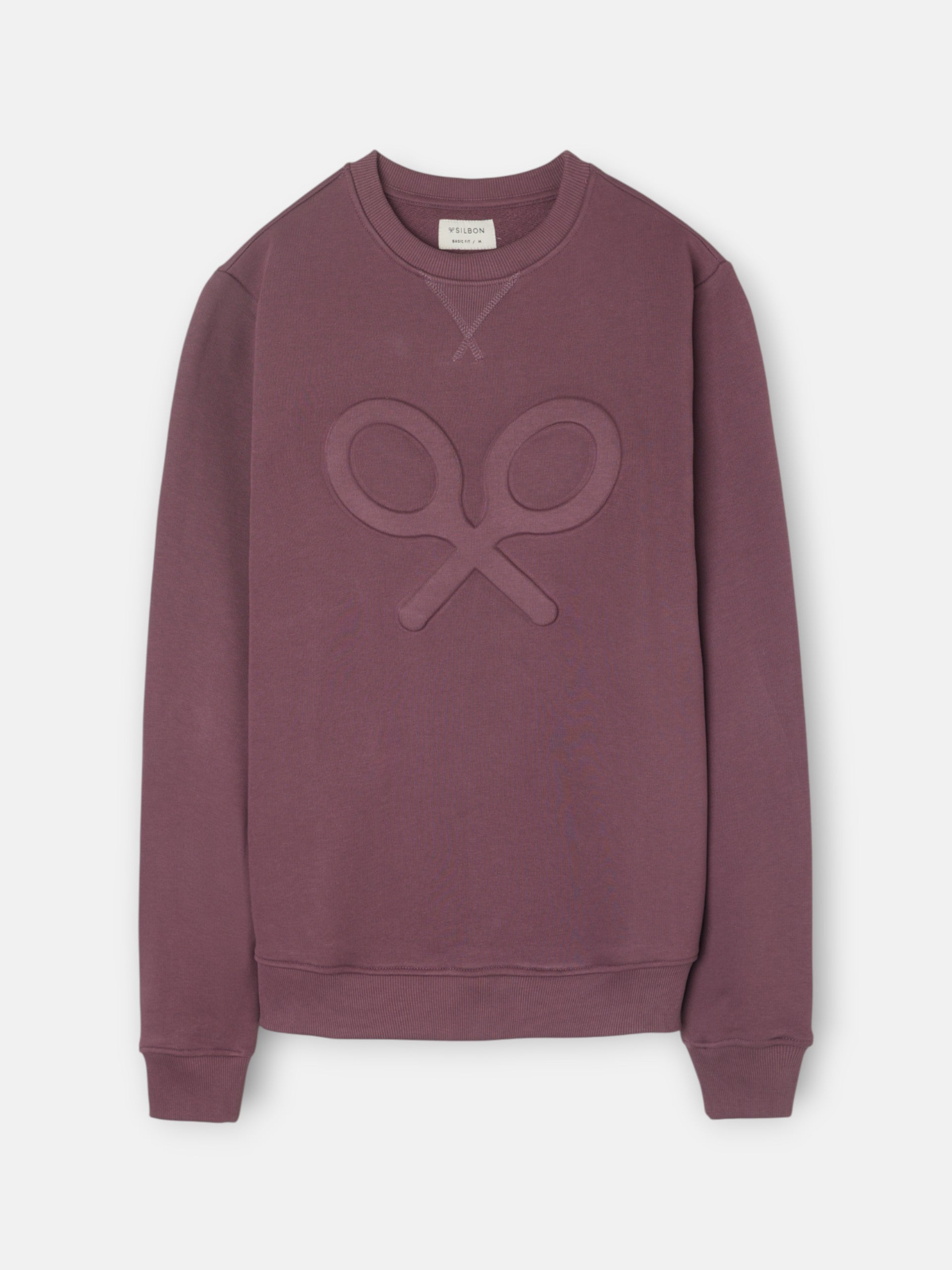Sweatshirt clássica com logótipo em relevo bordeaux