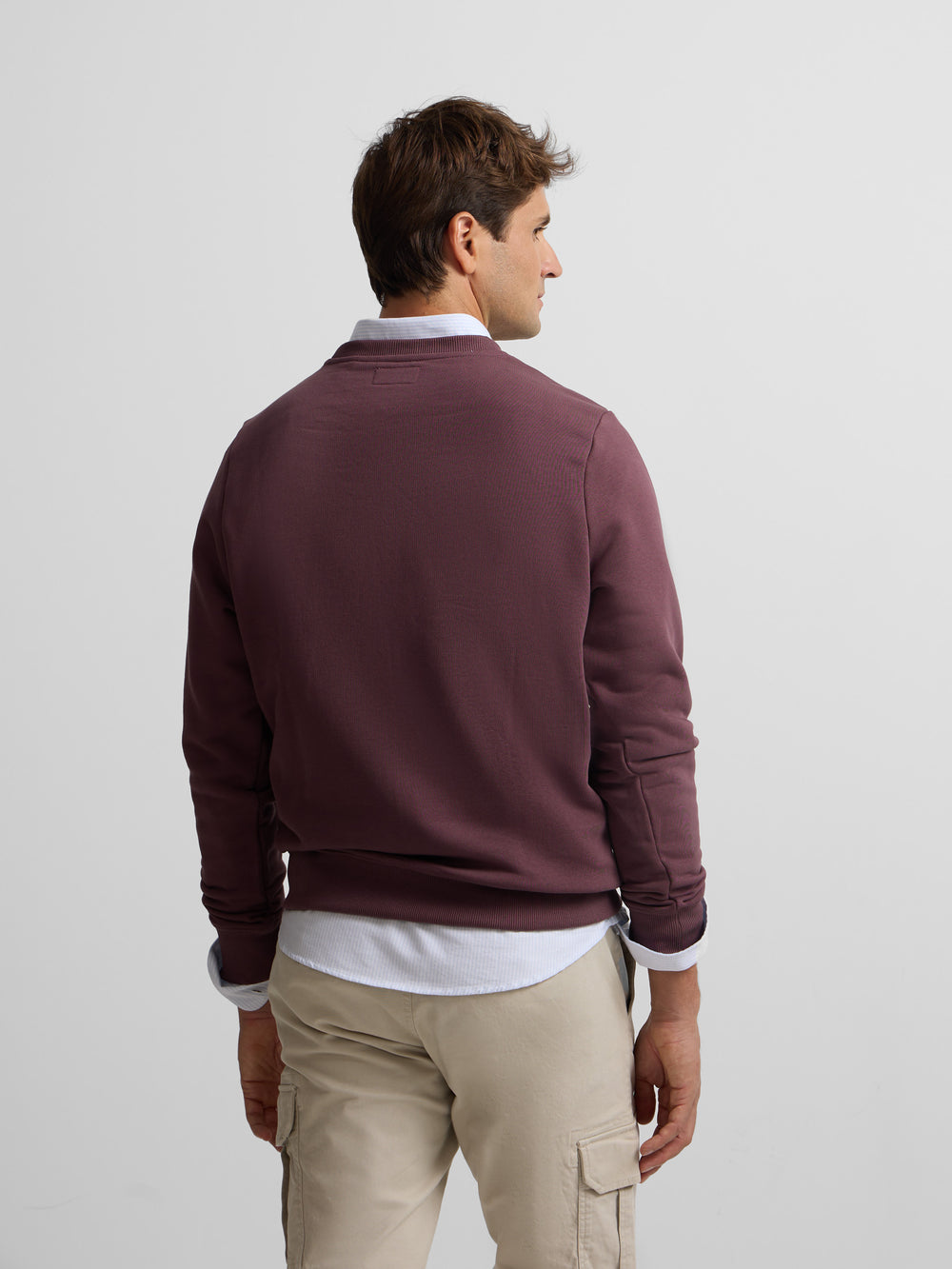 Sudadera clasica logo relieve burdeos