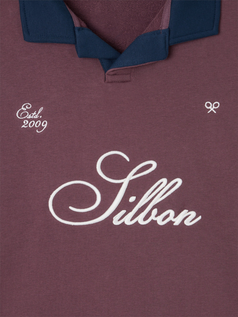 Sudadera polo contraste marino burdeos