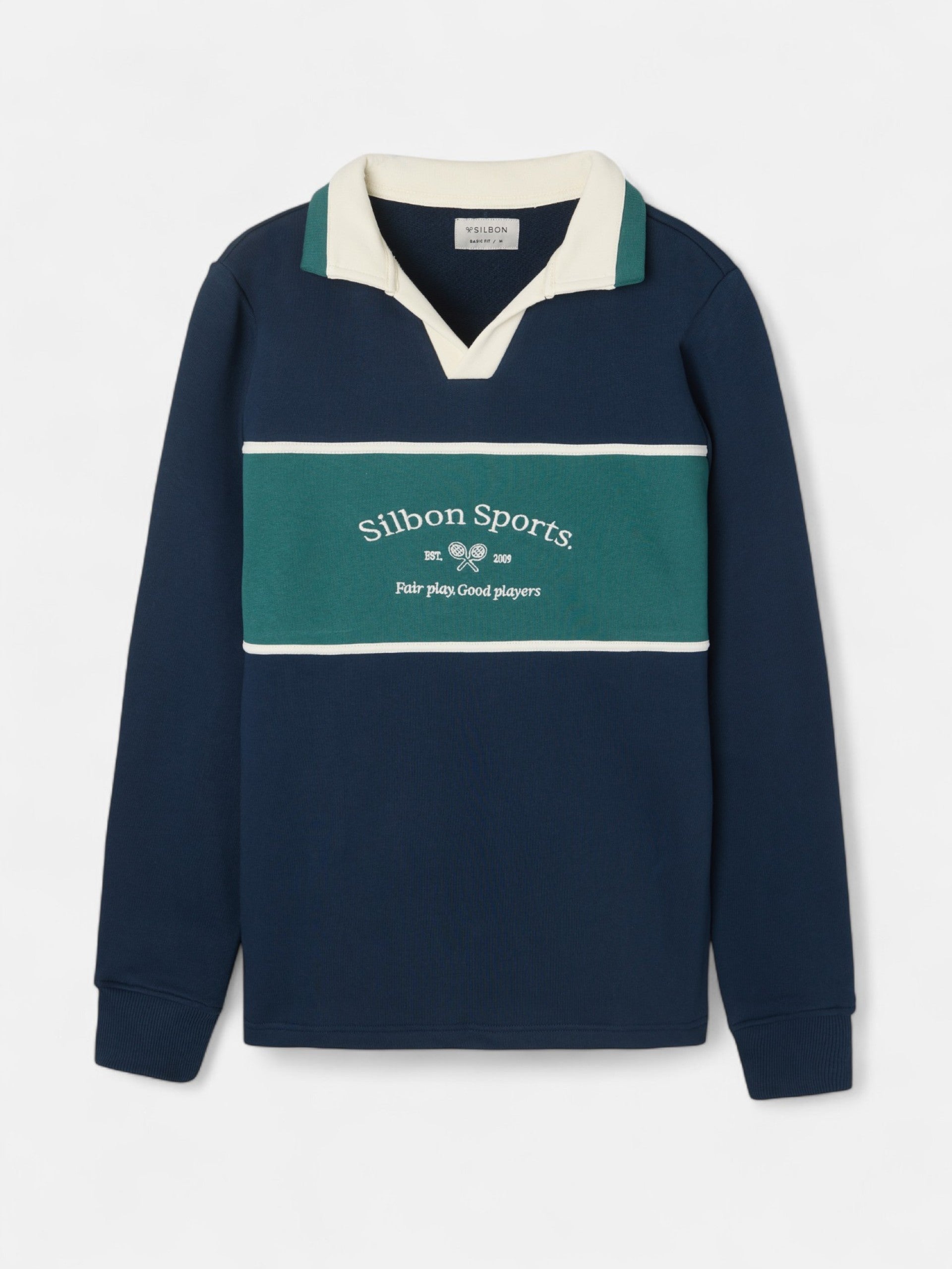 Sudadera cuello polo silbon sports marino