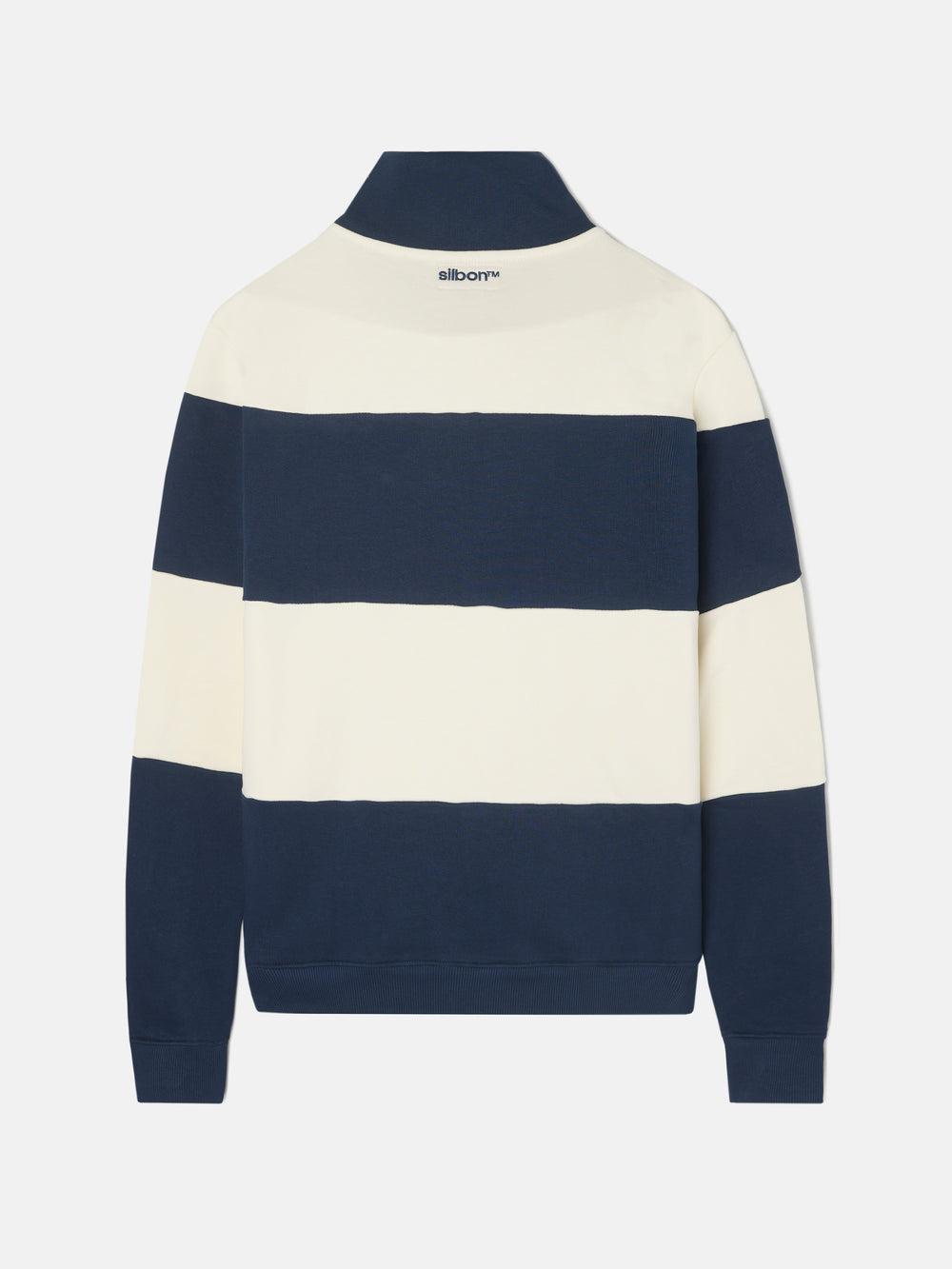 Sudadera media cremallera raya ancha marino