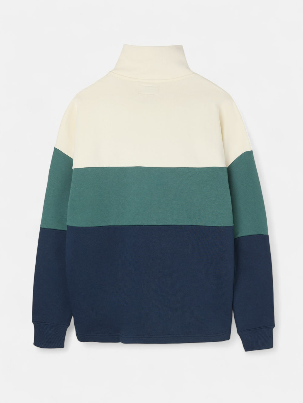 Sudadera relaxed fit media cremallera bloques azul verde