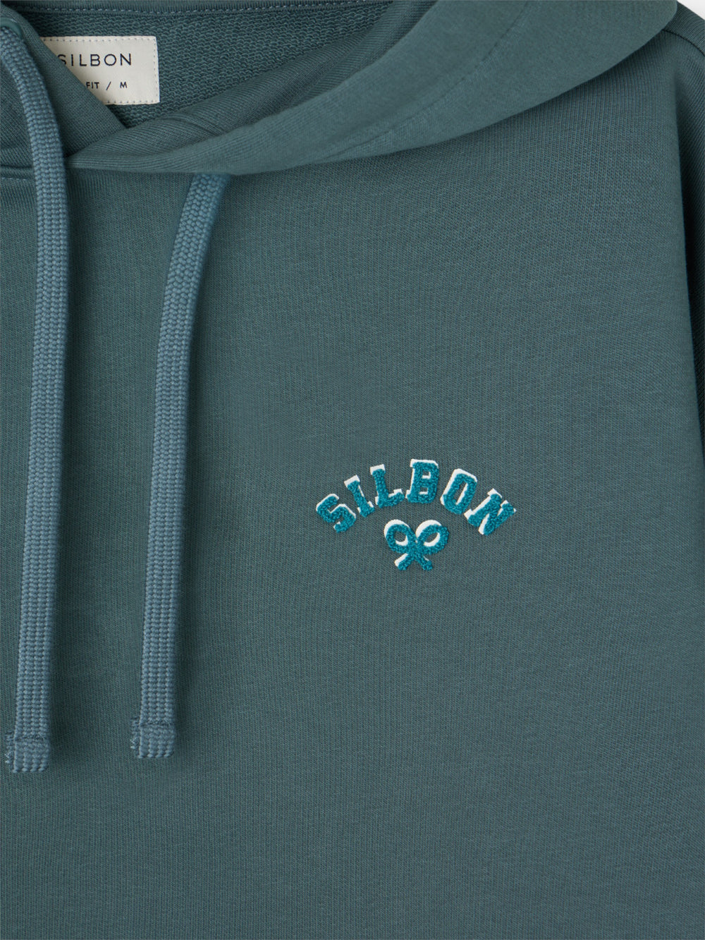 Dark green relaxed fit leisure hoodie